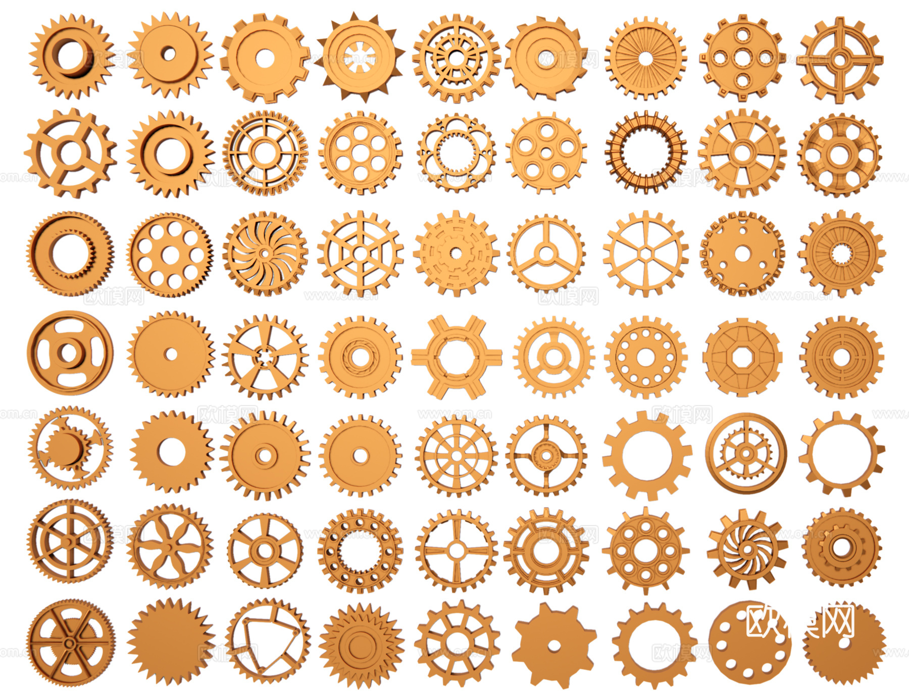 齿轮PSD免抠 工业齿轮 内齿轮 交错轴齿轮 斜齿轮雕塑下载