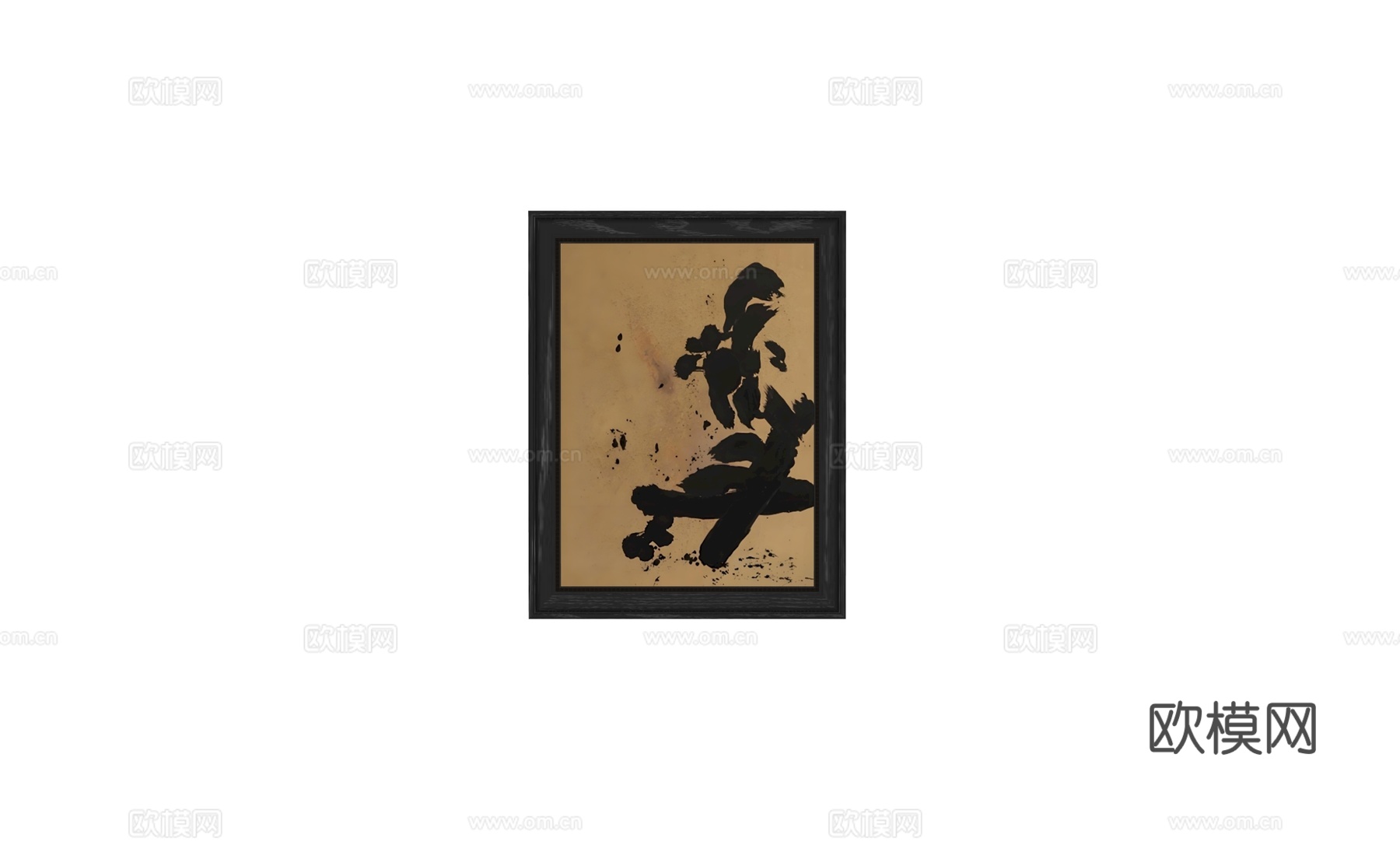 现代中古装饰画su模型