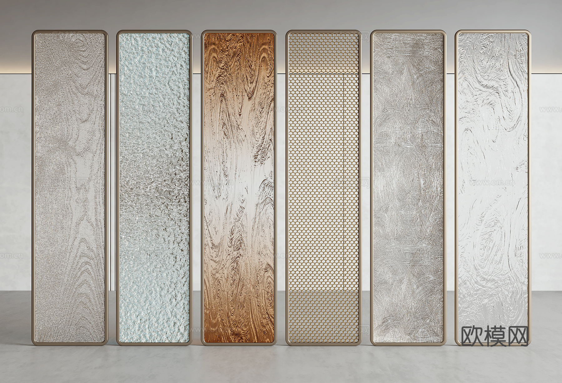 现代屏风隔断3d模型下载