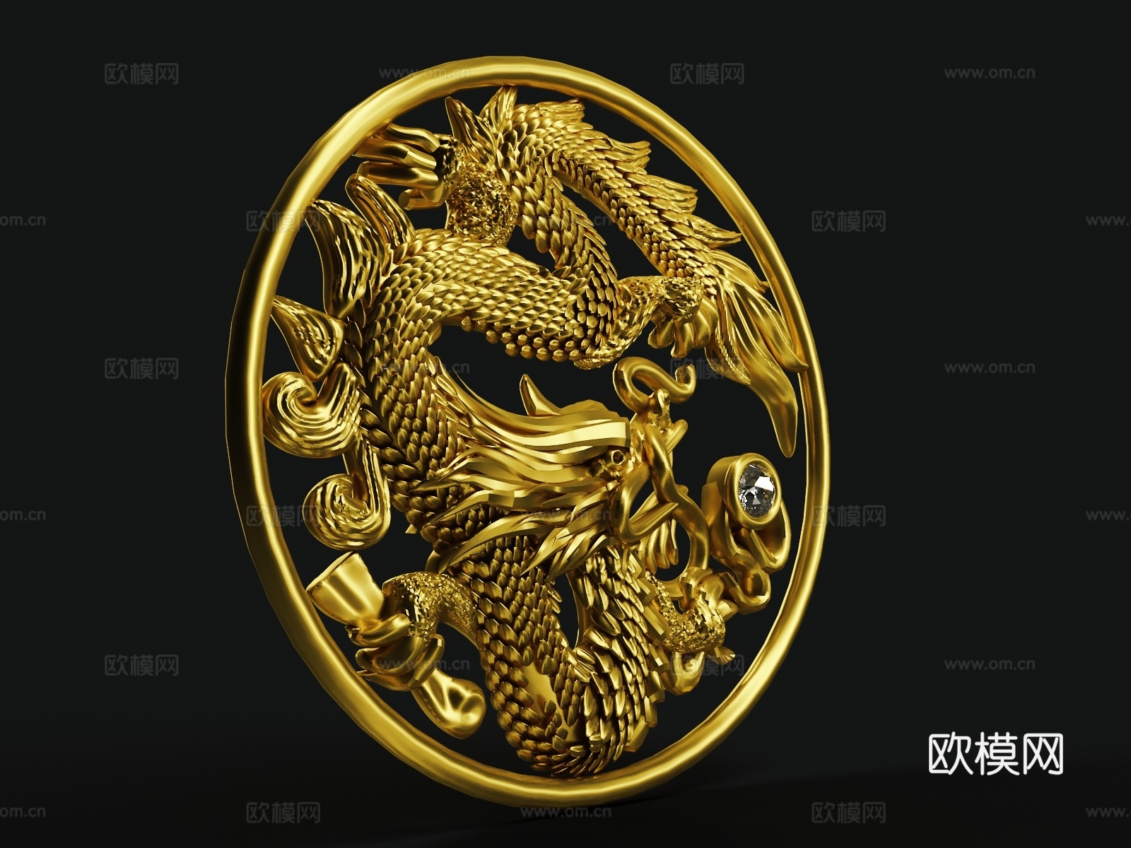 东方龙 巨龙雕塑 镂空雕刻3d模型