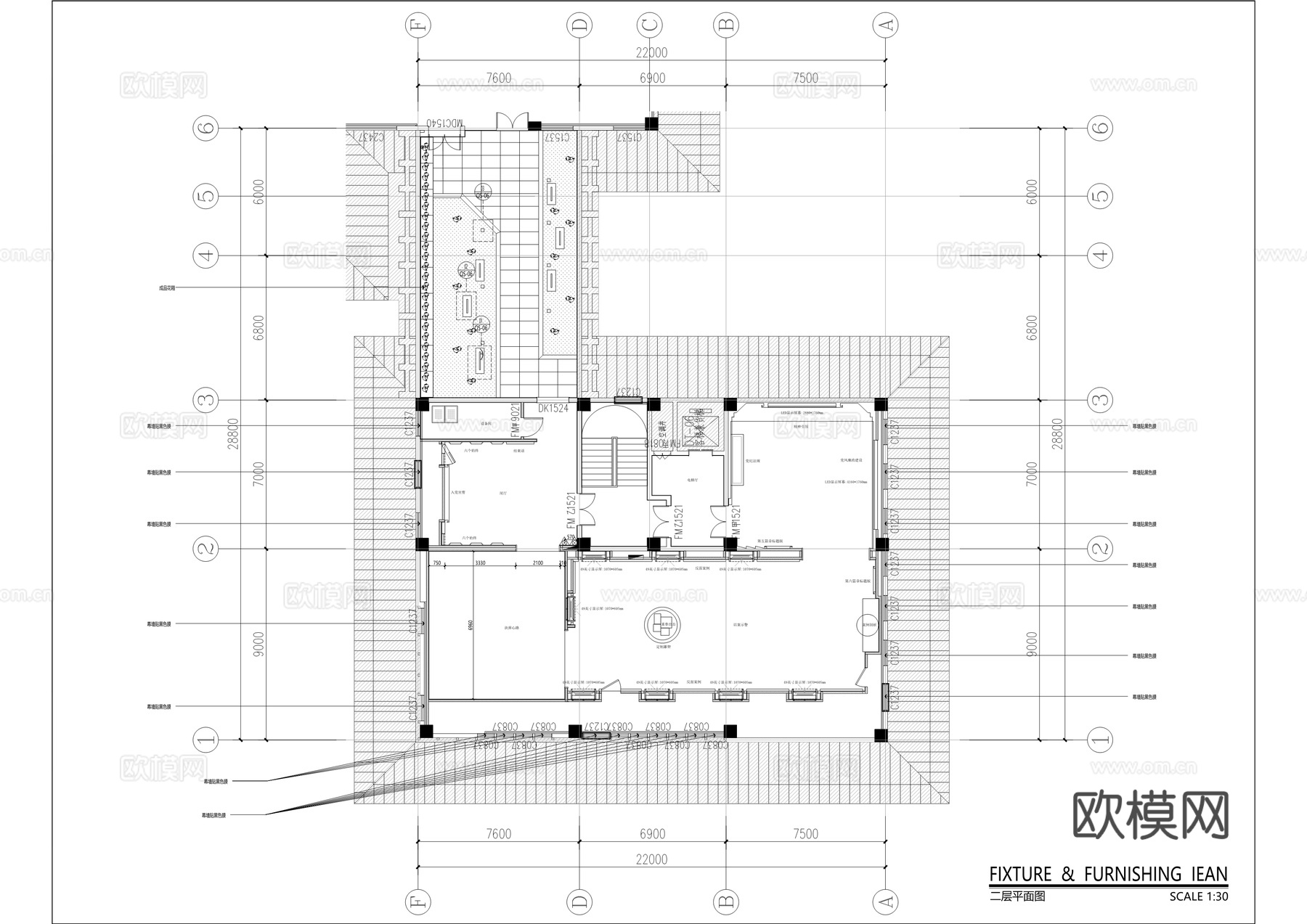 三峡库区移民文化教育基地装饰施工图cad施工图