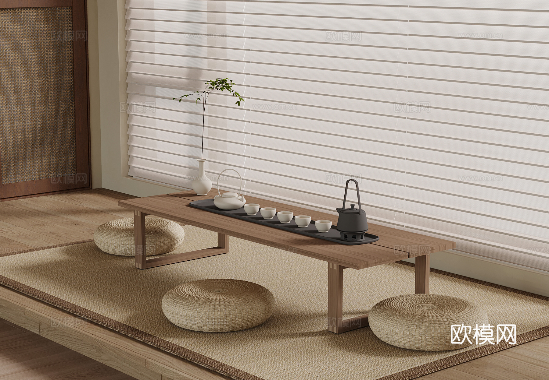 新中式茶桌椅 榻榻米茶桌椅3d模型