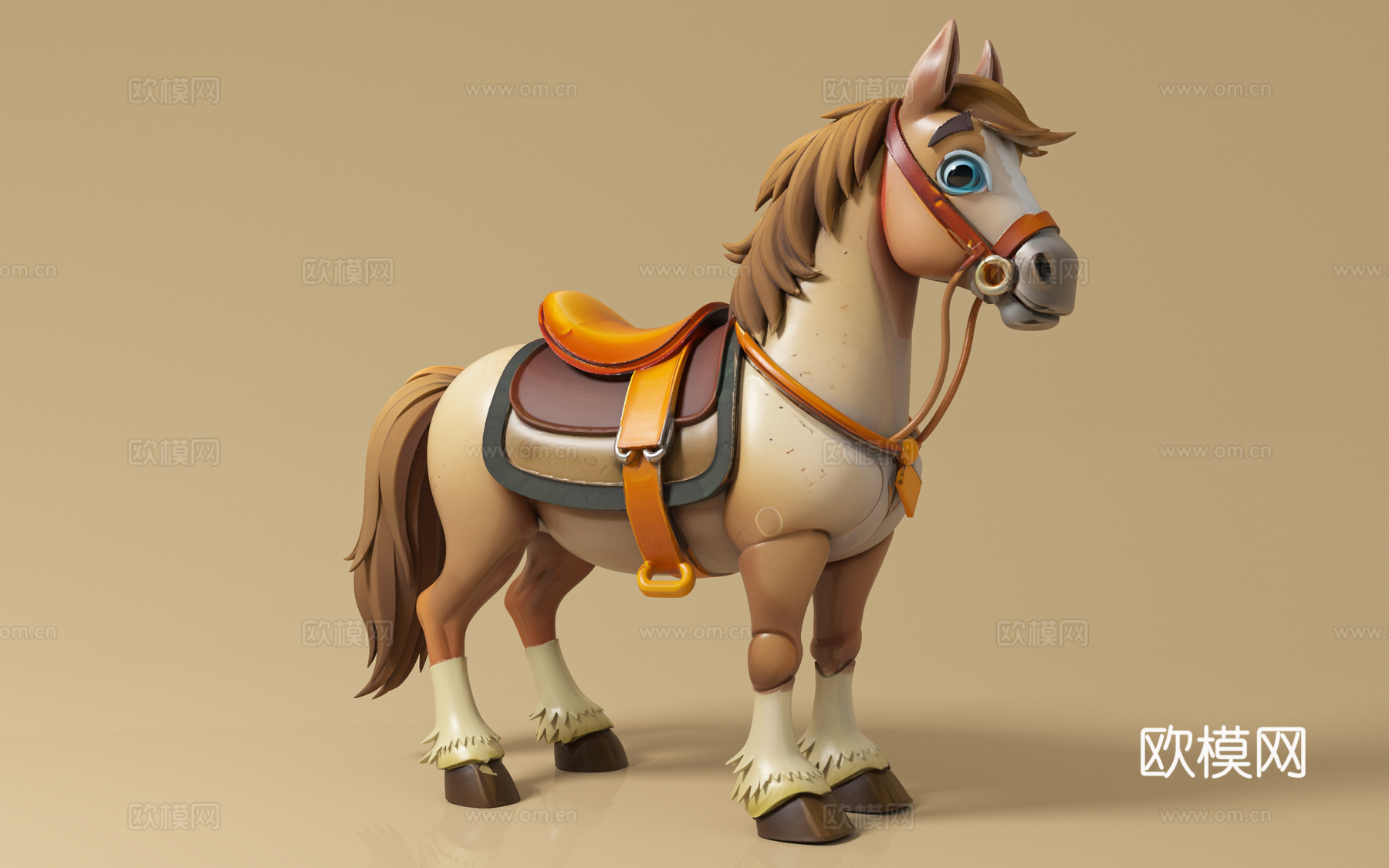 马匹 骏马 坐骑 骑马 骑兵 卡通马 动画风格 美陈道具 活3d模型
