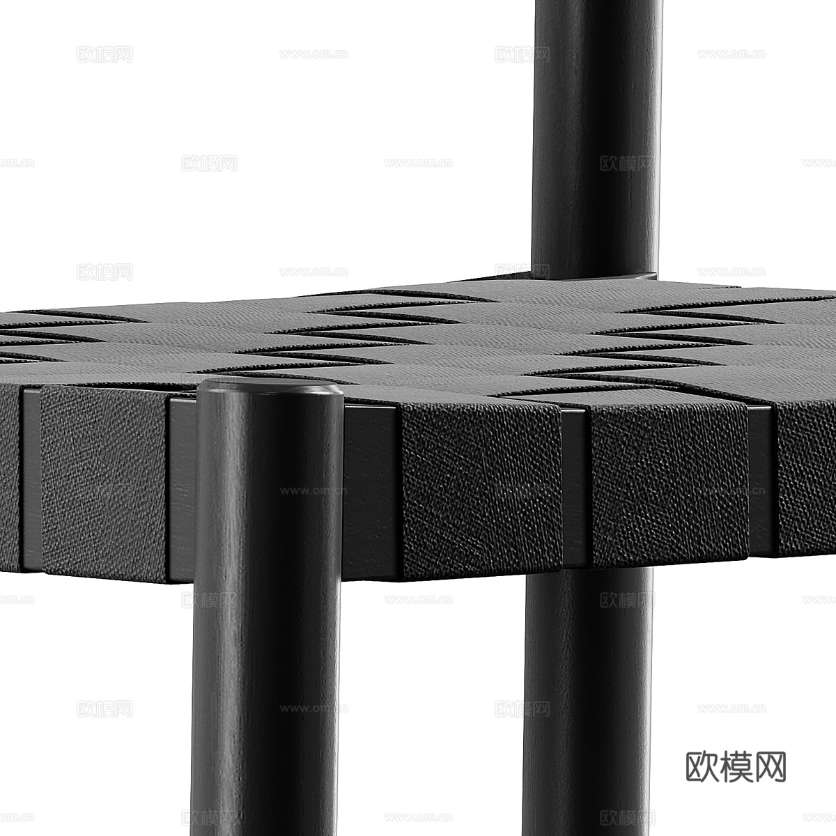 现代意式木制餐椅3d模型