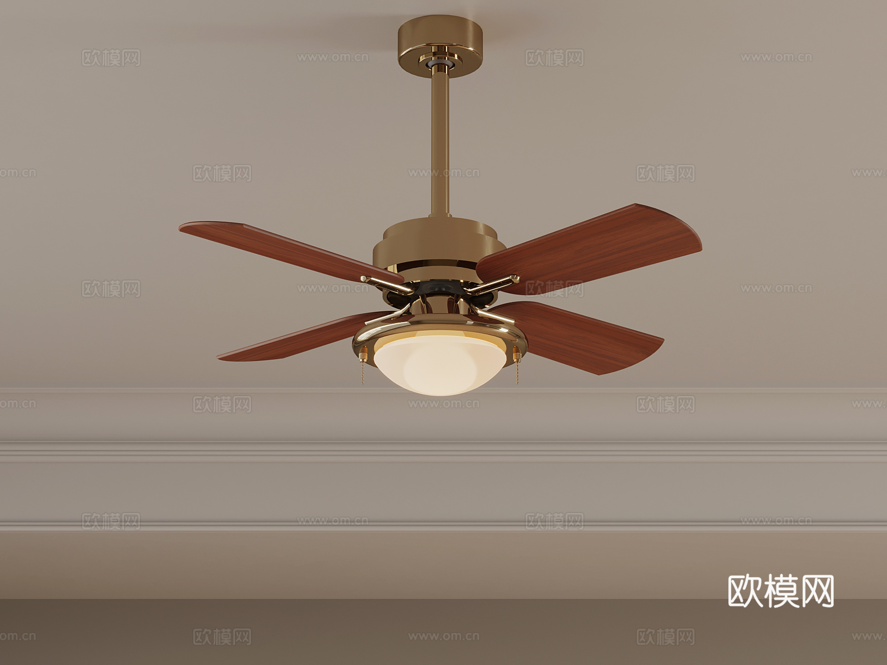 风扇灯 中古风风扇灯su模型