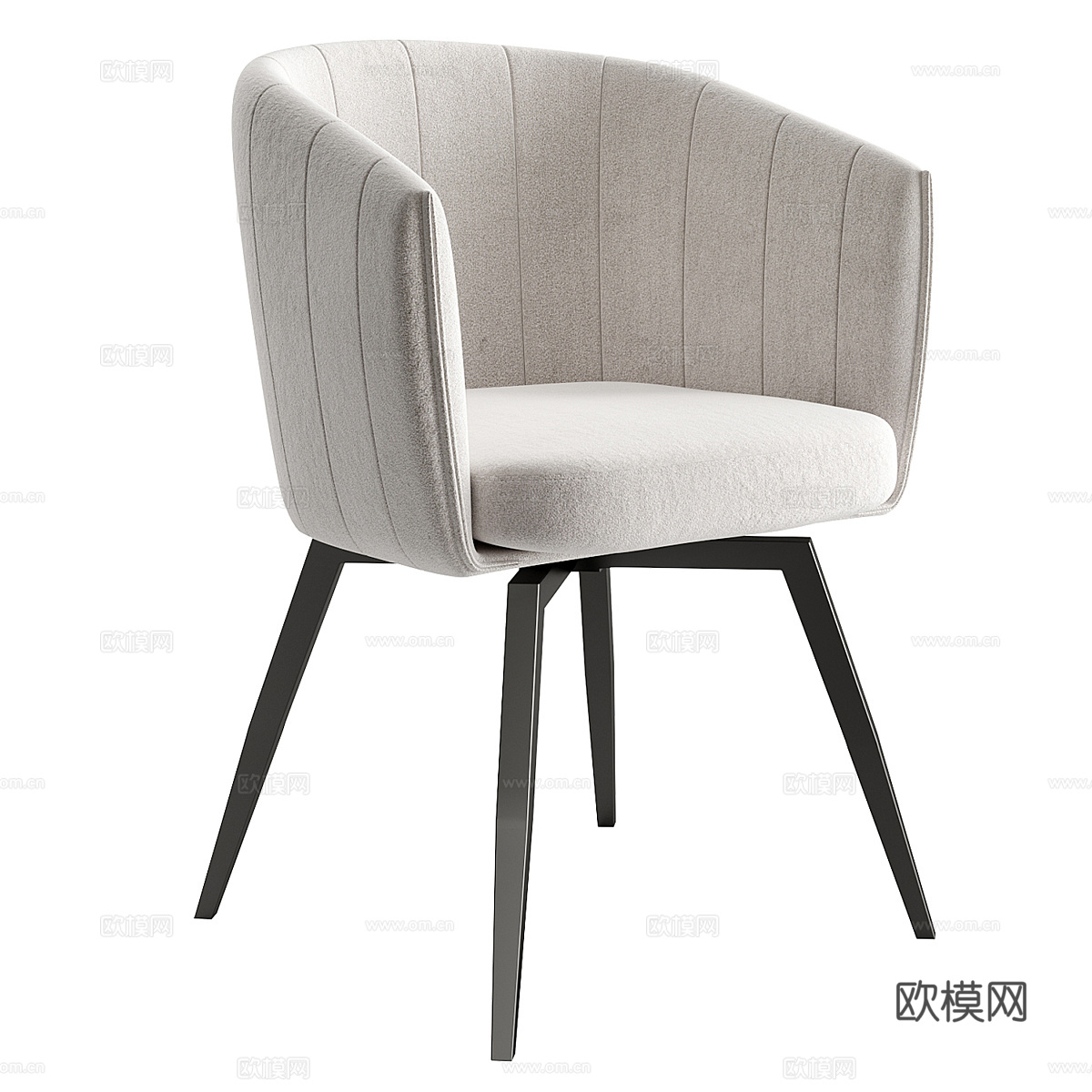 现代意式布艺餐椅3d模型