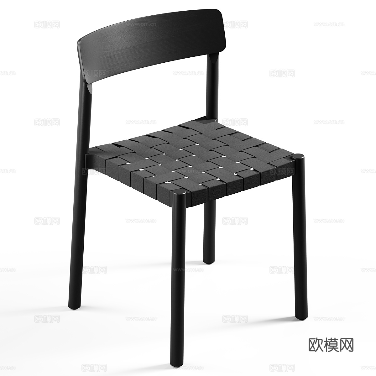 现代意式木制餐椅3d模型