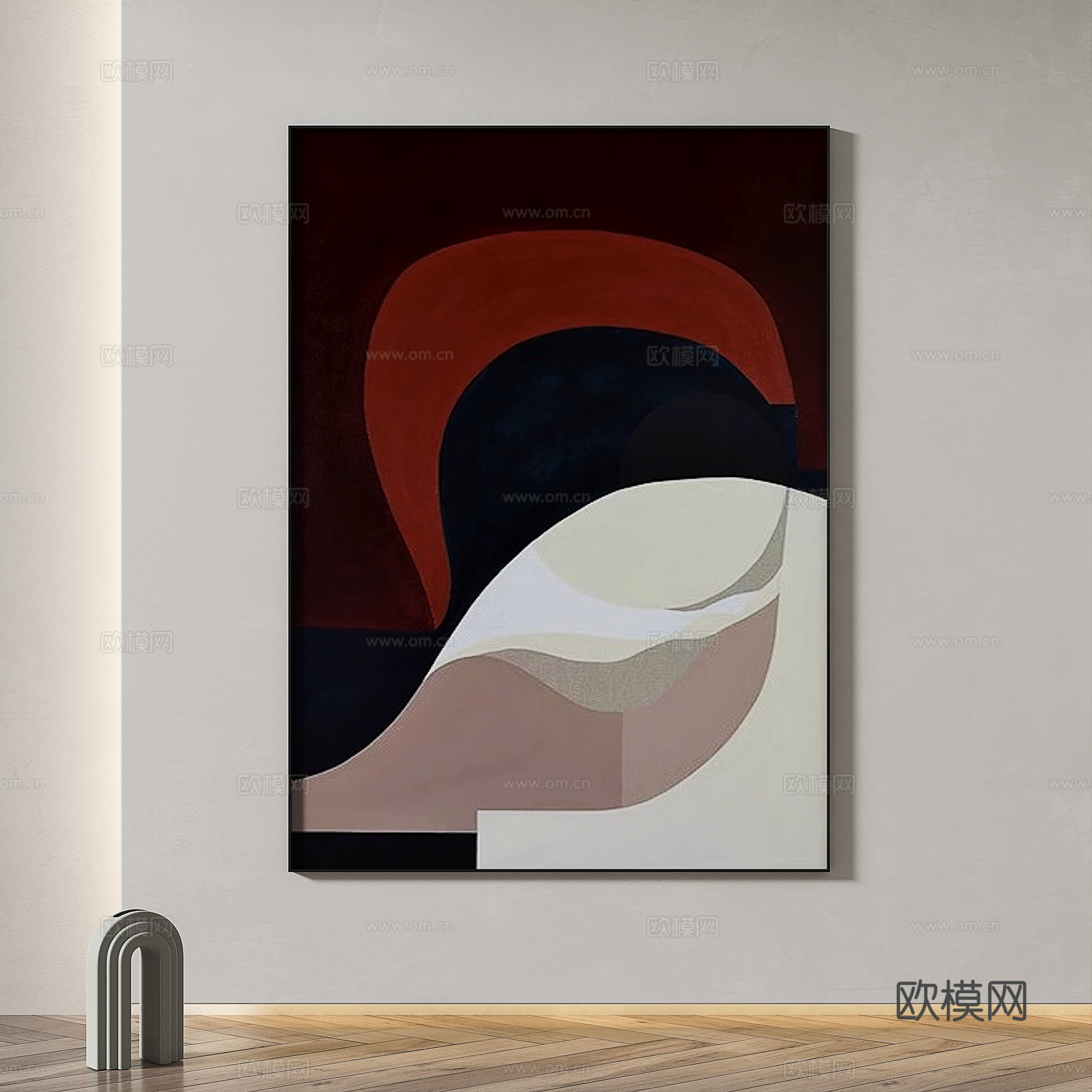 现代，简约，抽象，轻奢，复古，装饰画3d模型