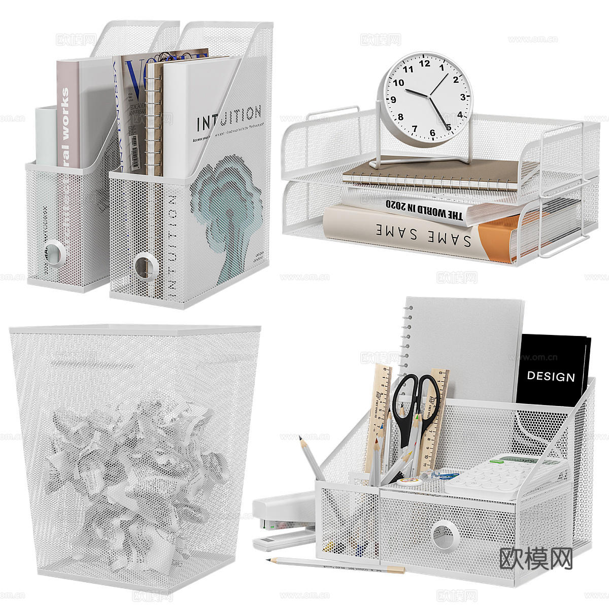 现代办公文具 办公用品3d模型