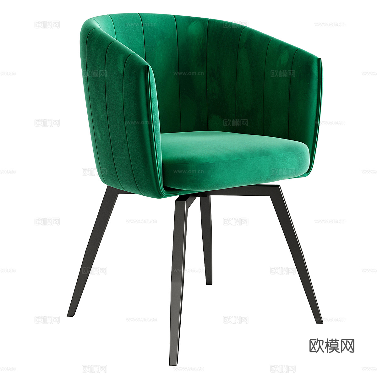 现代意式布艺餐椅3d模型