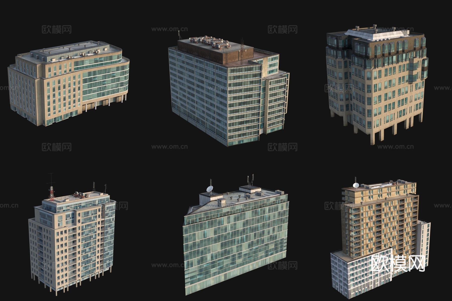 精细城市配楼3d模型