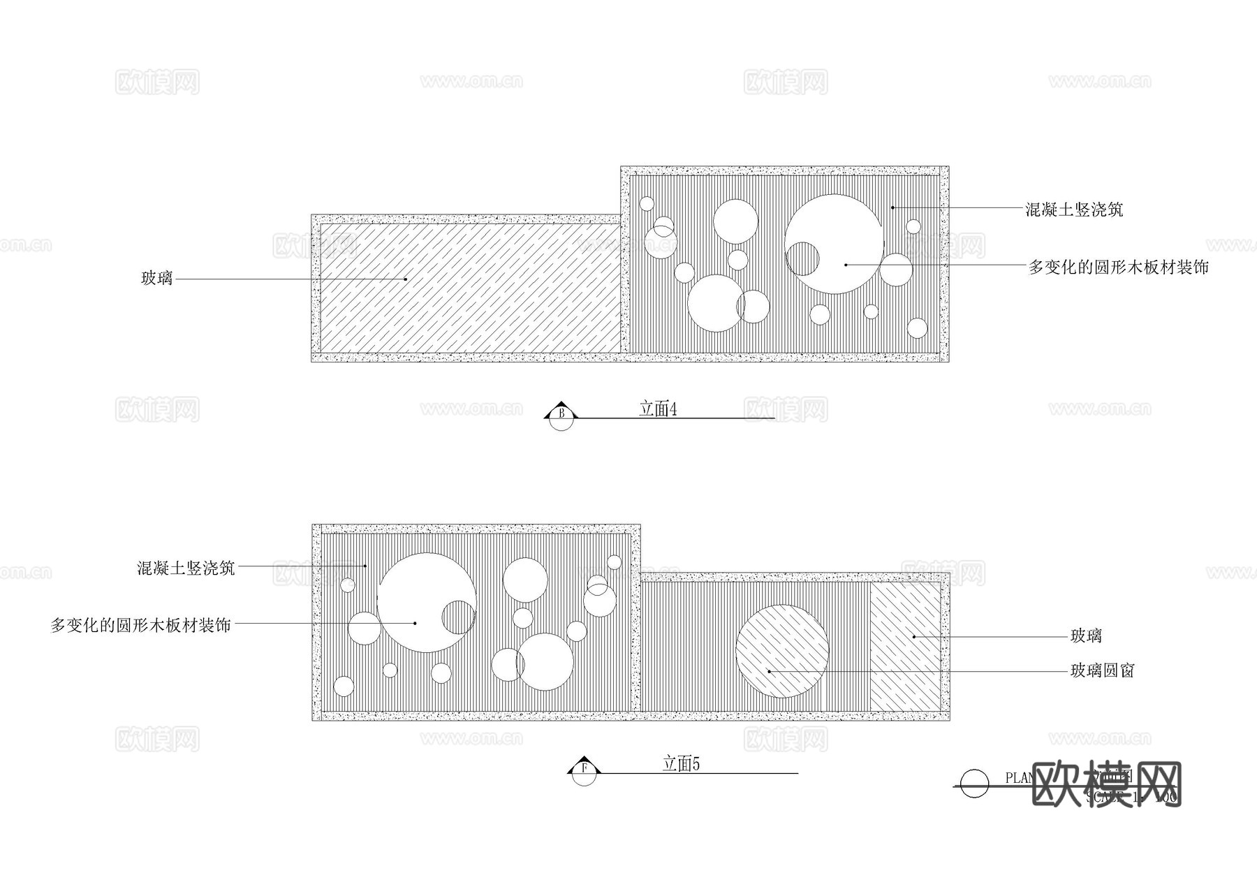 露营风咖啡馆施工图cad施工图