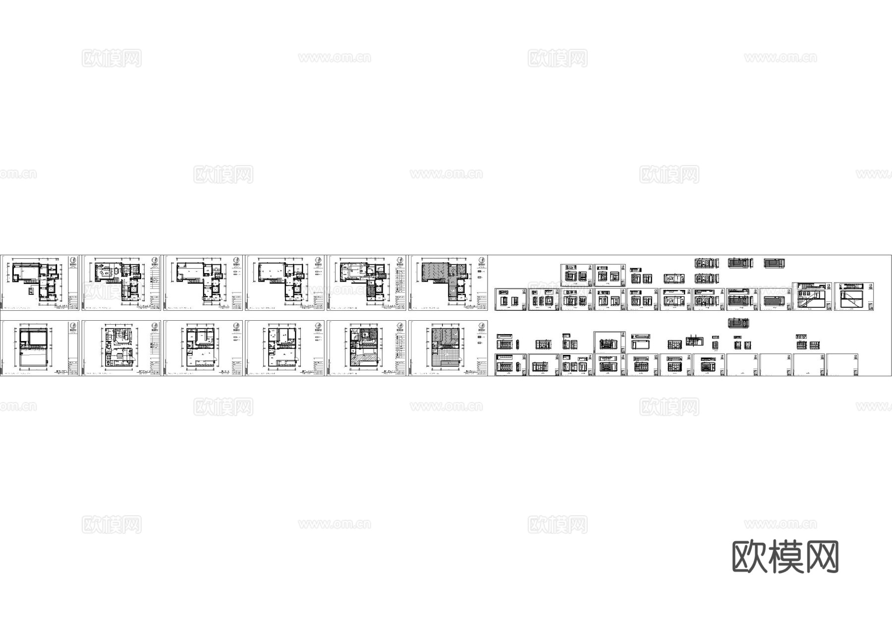 光雍景园复式施工图cad施工图