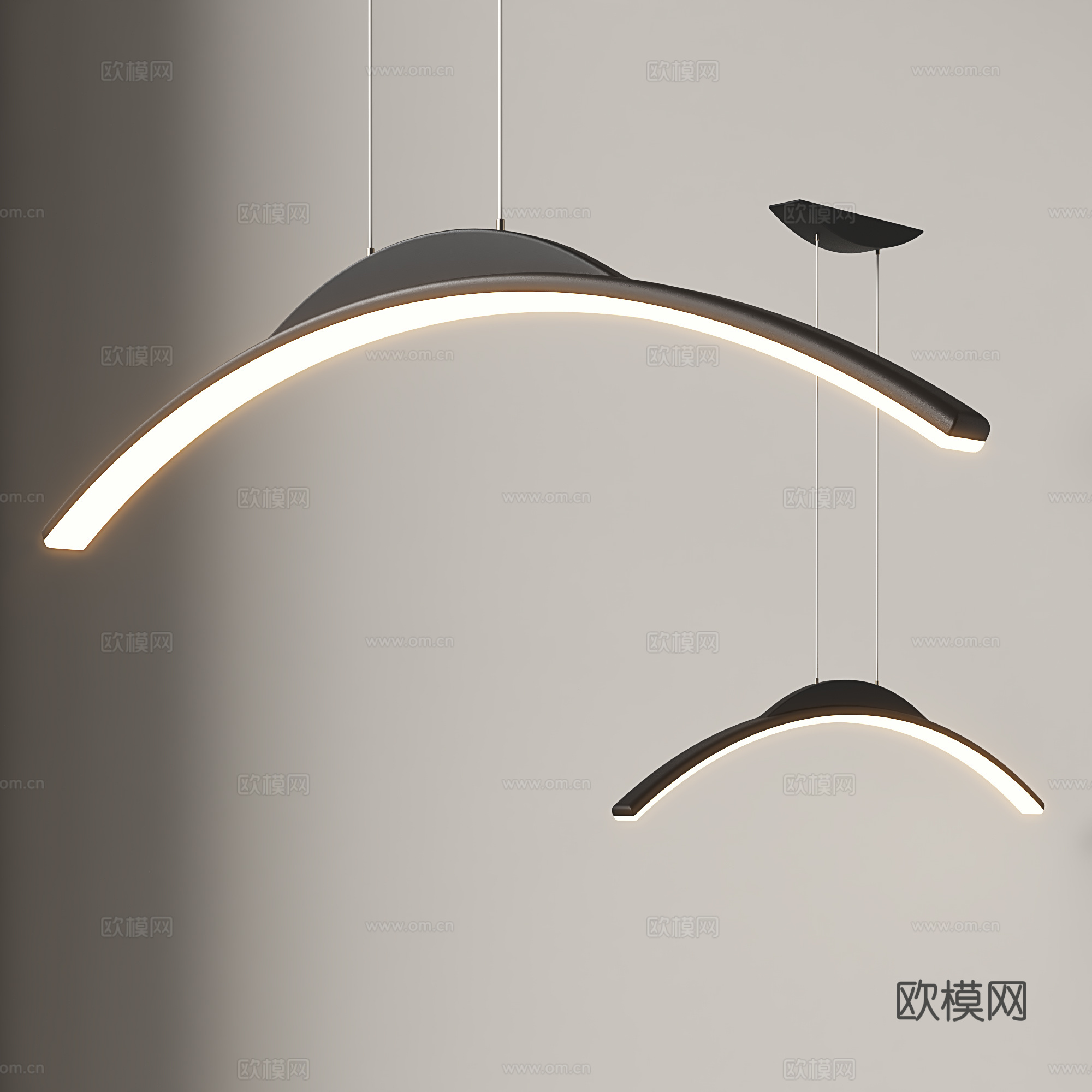 现代餐厅吊灯 简约书房吊灯 轻奢长条吊灯 北欧吧台吊灯su模型