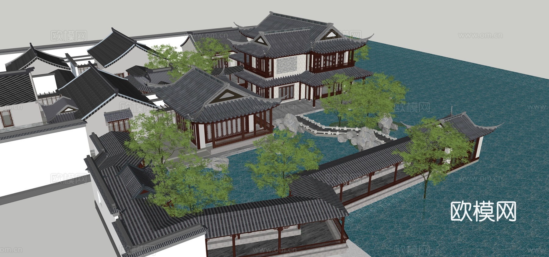 古代祠堂古苗寺庙古建筑su模型