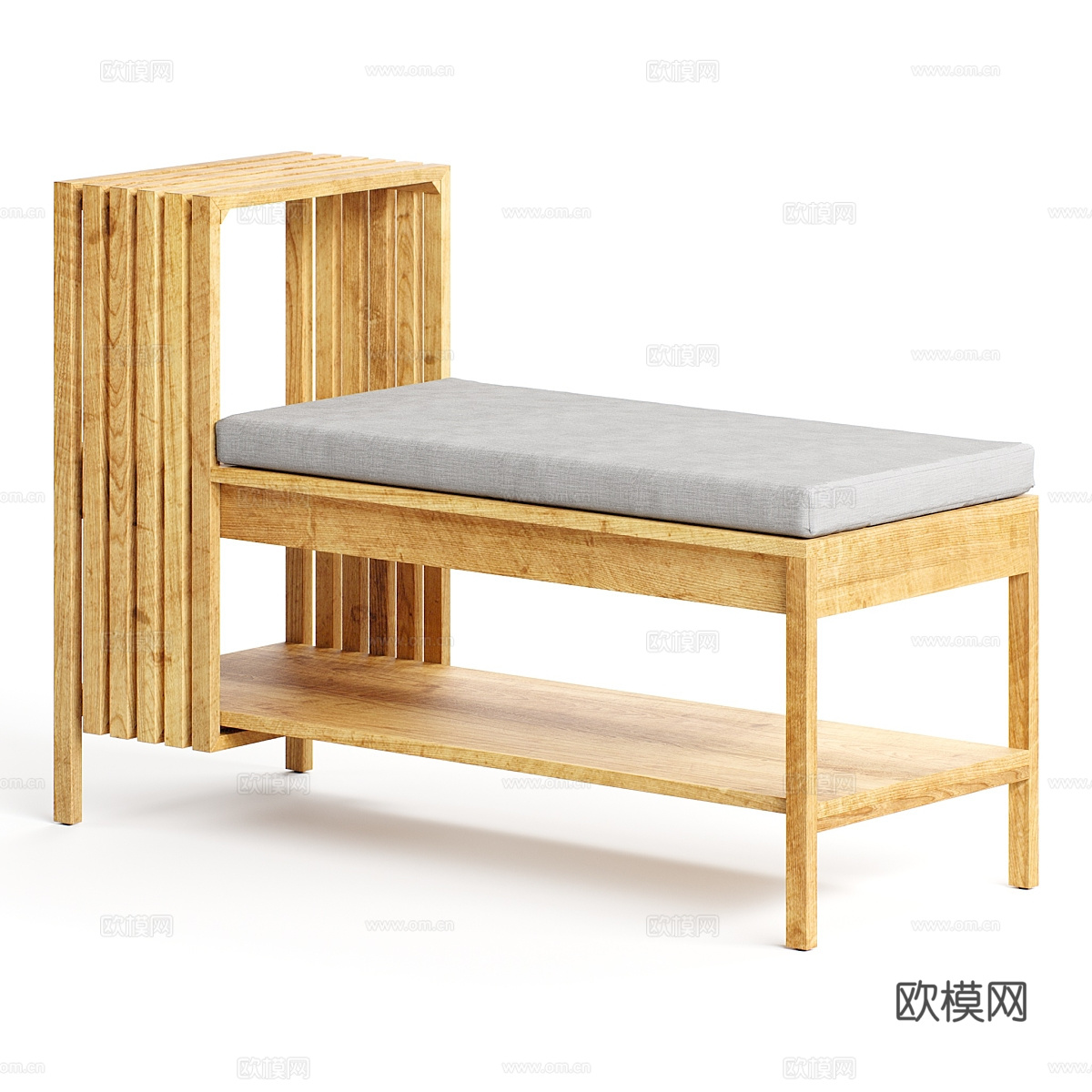 新中式原木电视柜 边柜3d模型