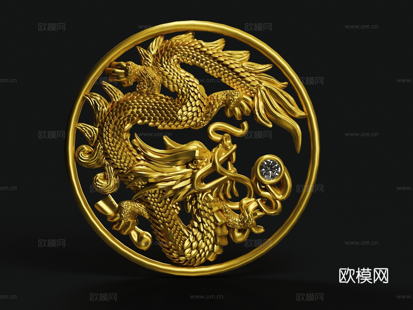 东方龙 巨龙雕塑 镂空雕刻3d模型