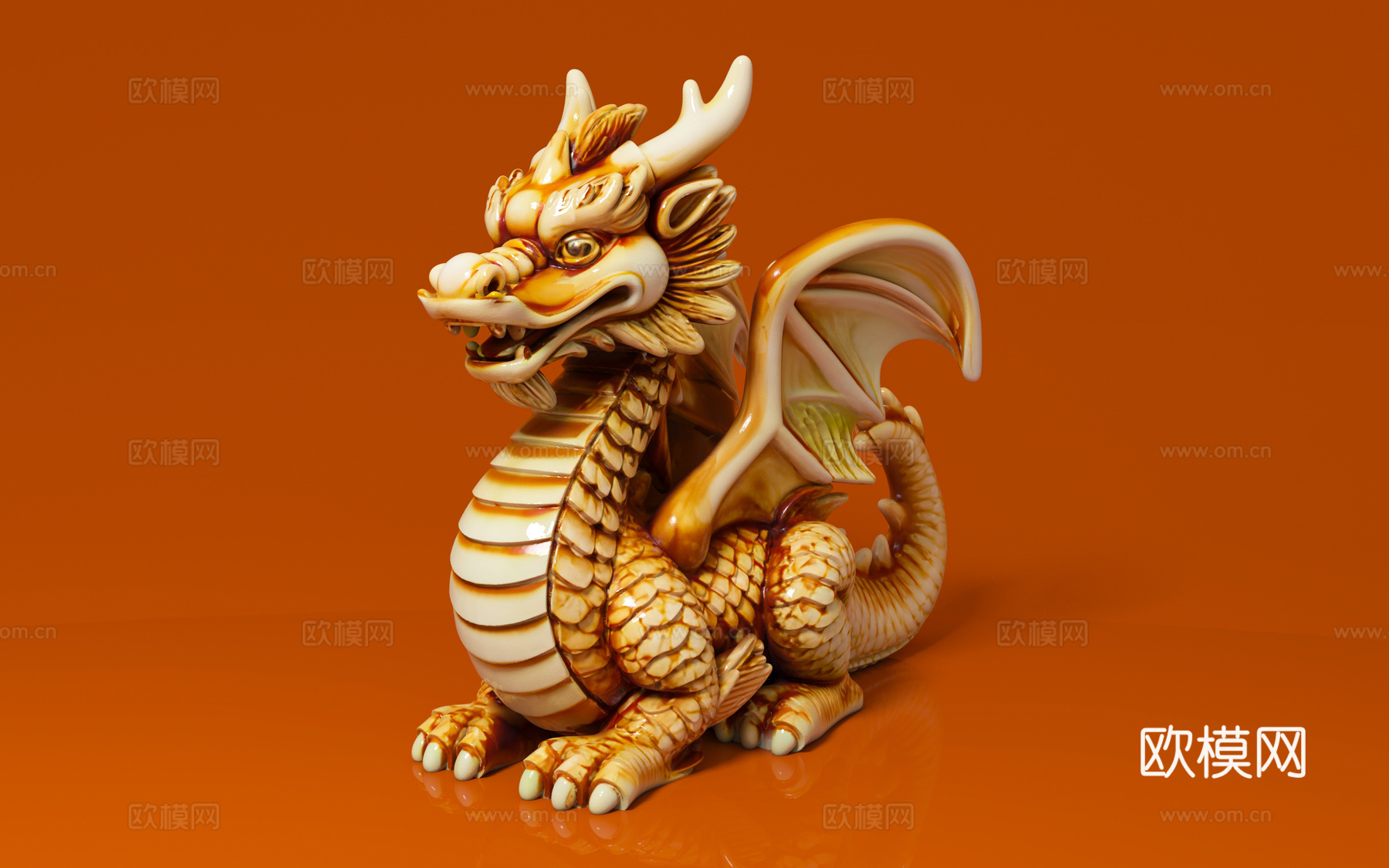 神兽龙 西方神话 动物摆件 卡通动漫风格 手办摆件 玩具公仔3d模型