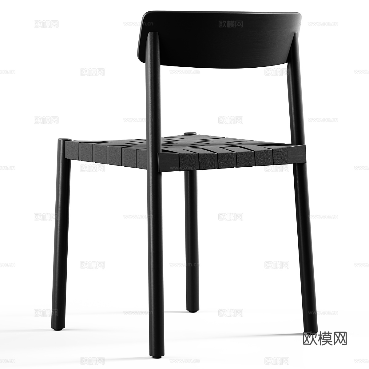 现代意式木制餐椅3d模型