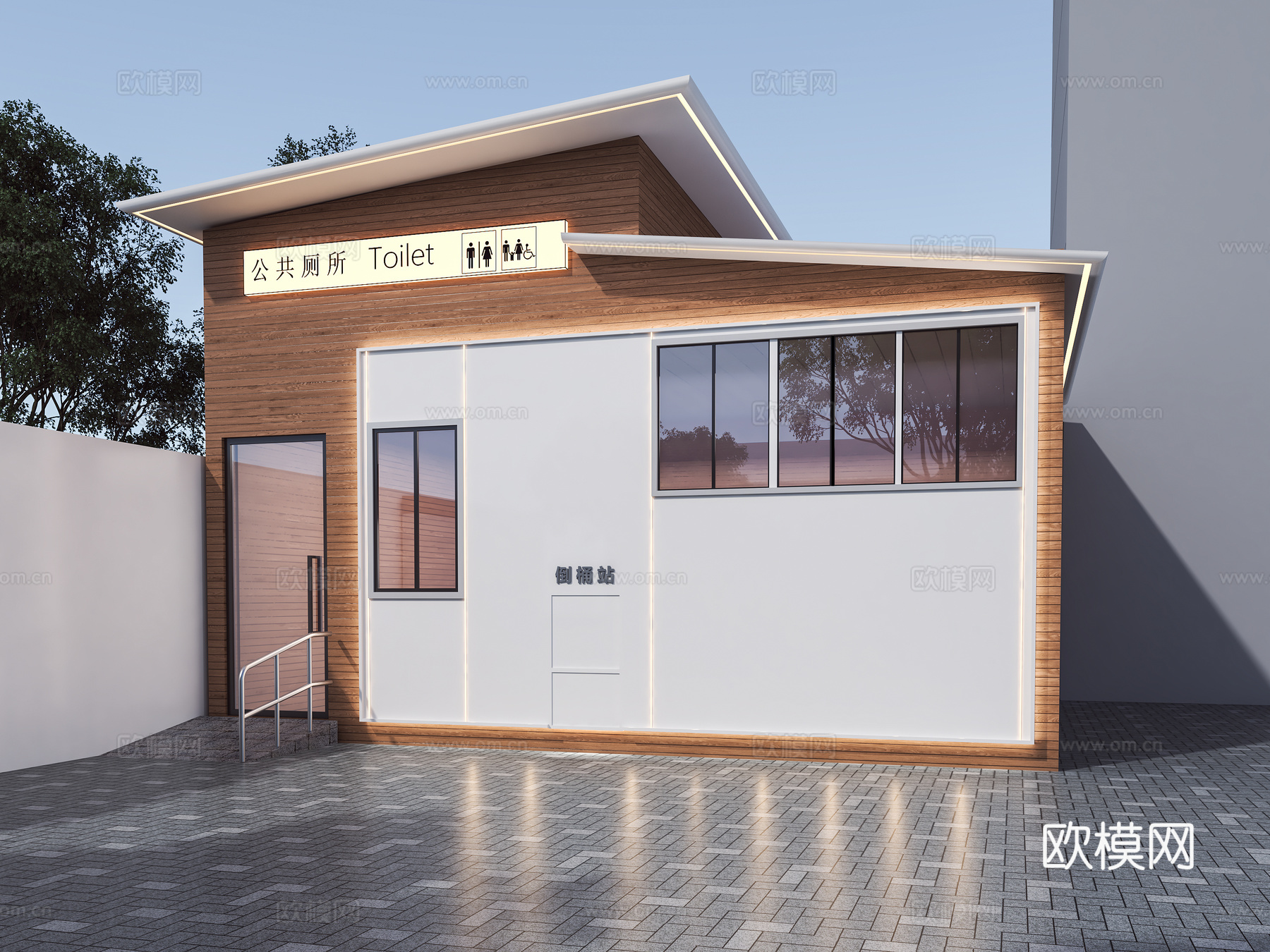 现代公厕 公厕 公共厕所 公共卫生间 公共洗手间3d模型