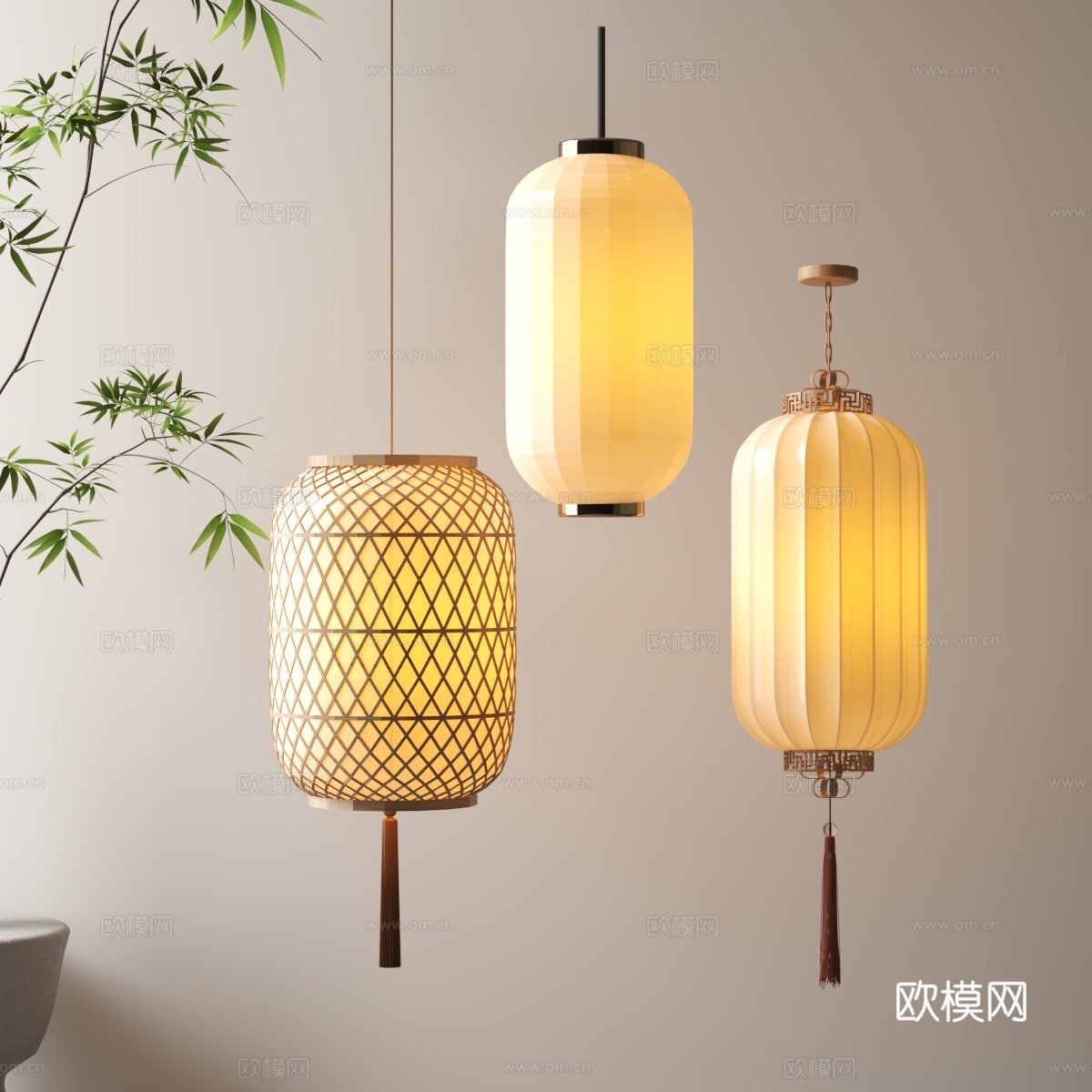 现代灯笼su模型