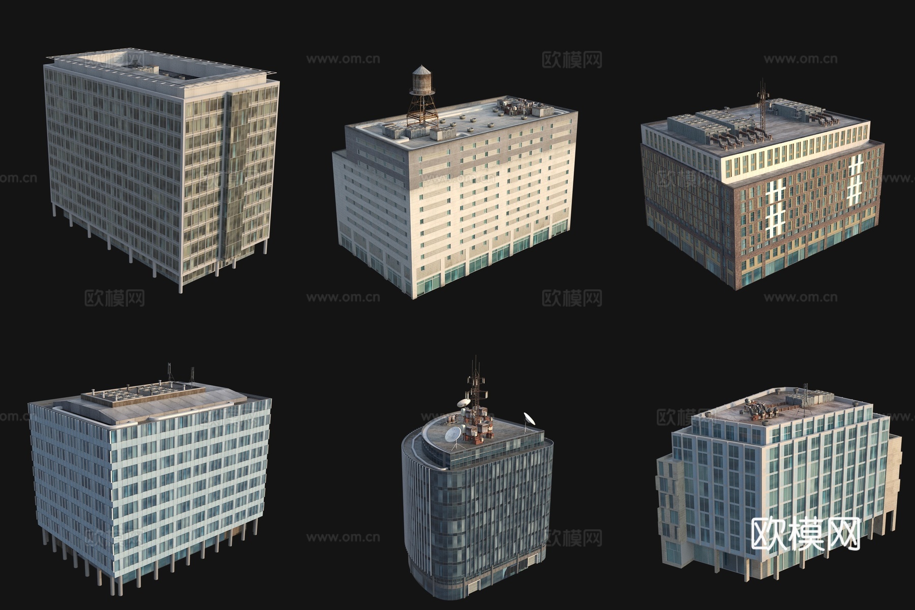 精细城市配楼3d模型