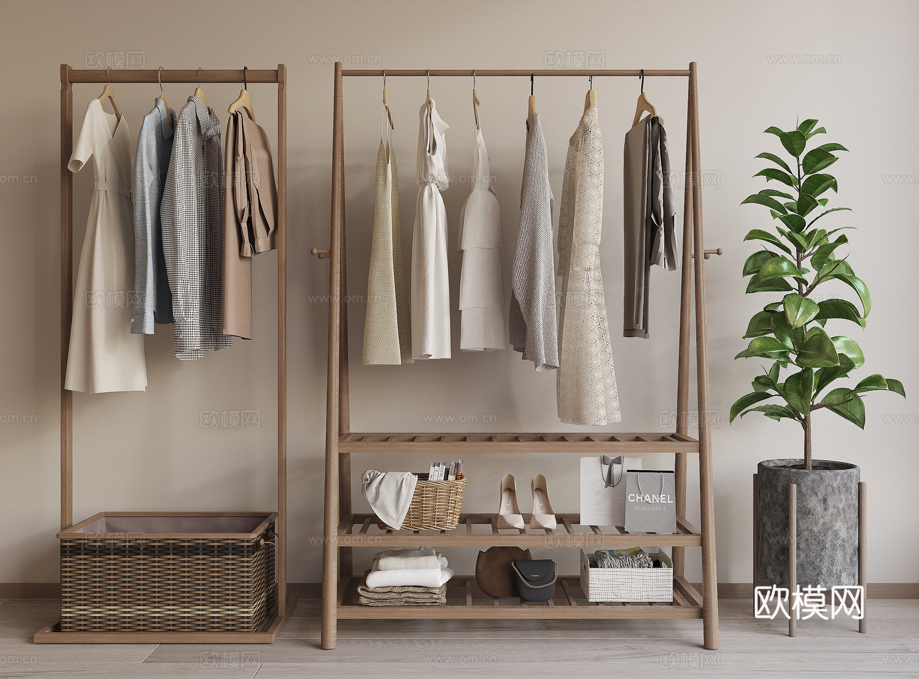 现代衣架3d模型下载