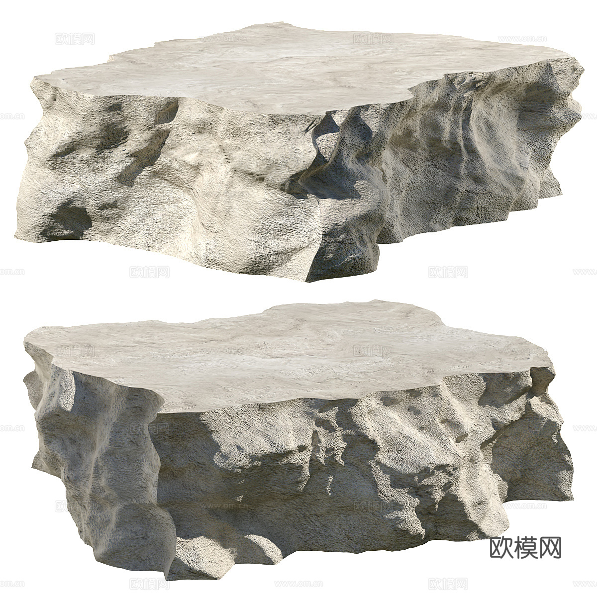 现代意式极简岩石茶几3d模型