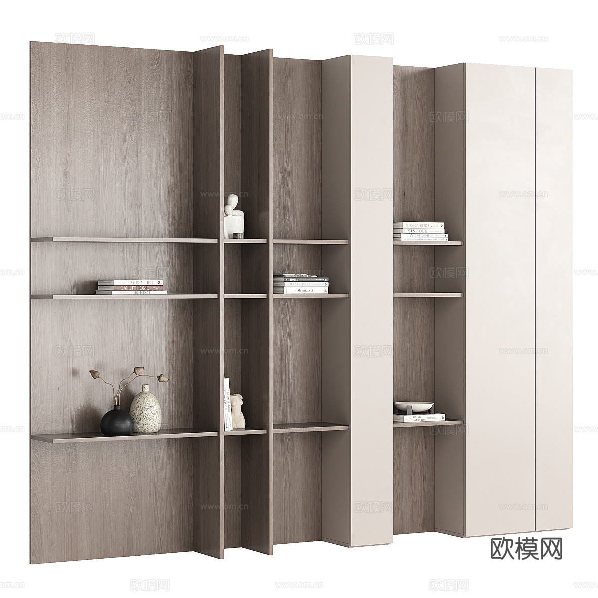 现代极简装饰架 书架3d模型