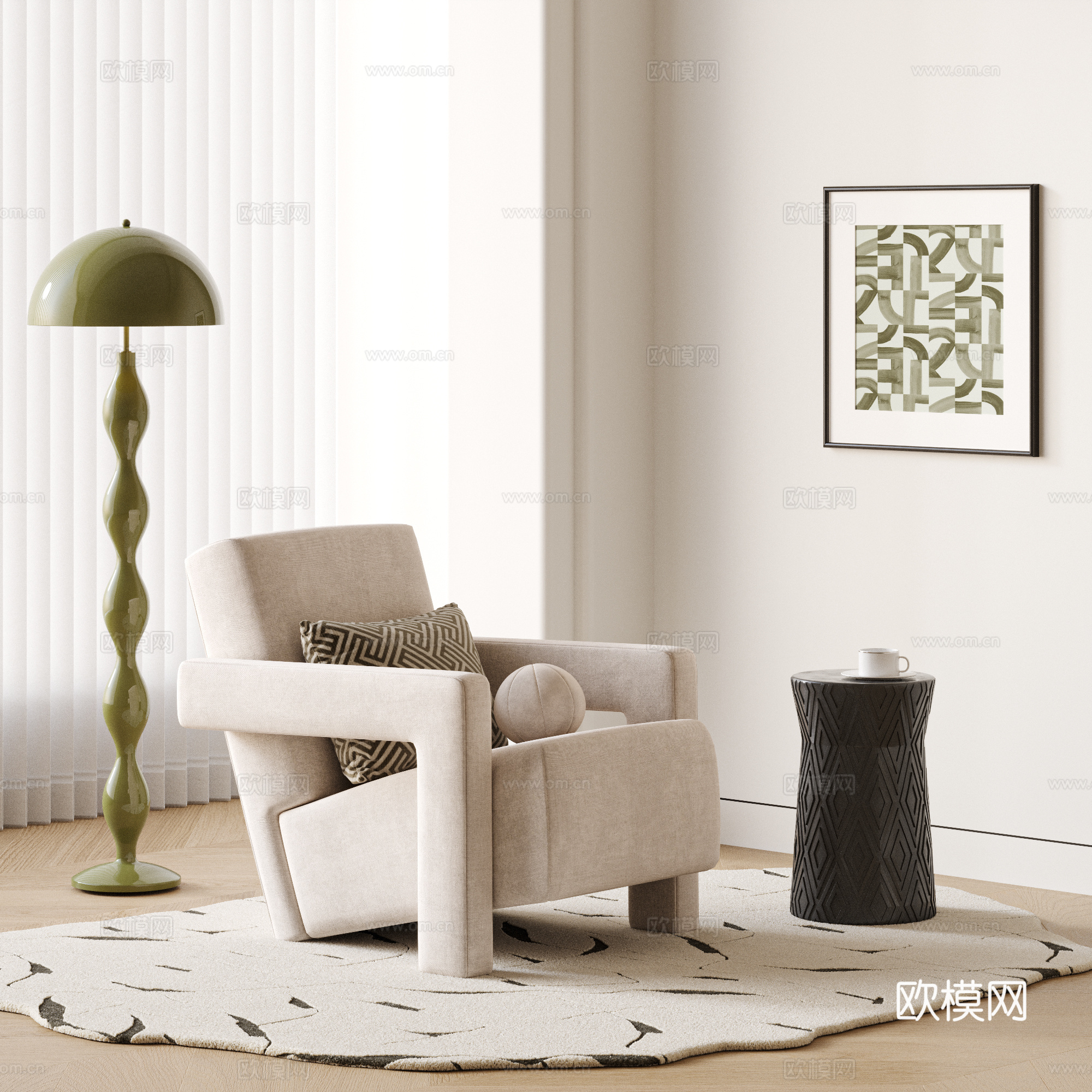 CASSINA 现代单人沙发 休闲椅 休闲沙发 乌得勒支椅3d模型