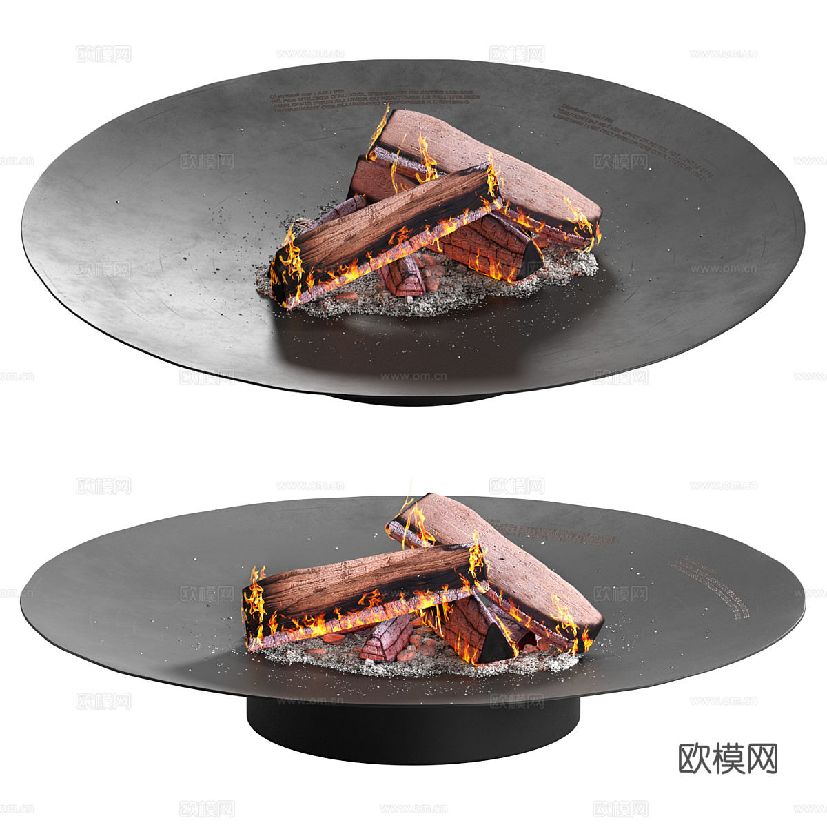 现代极简火盆 壁炉3d模型