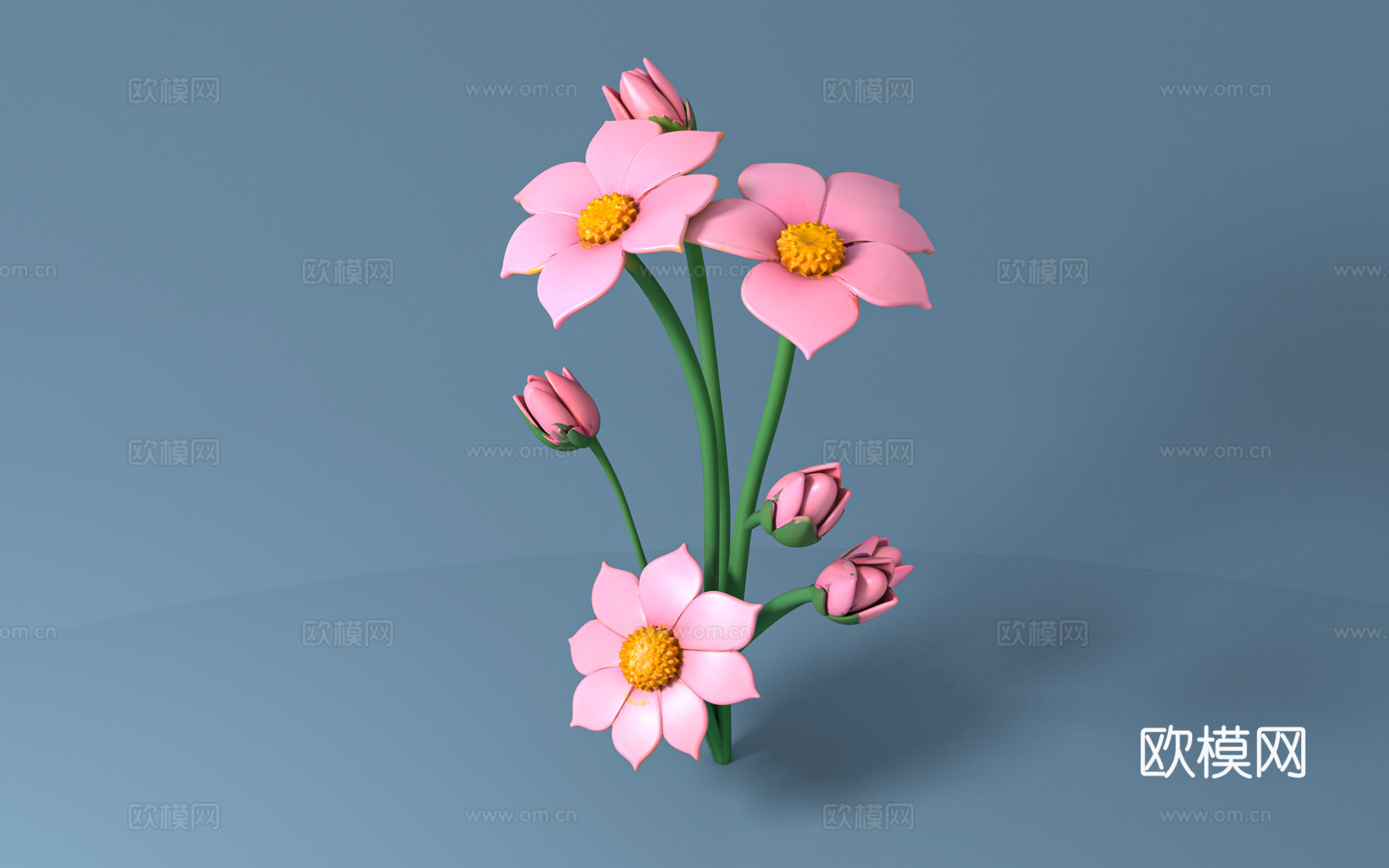 花束假花 花卉花体 美陈布置 卡通花朵 动漫风格 美陈道具3d模型