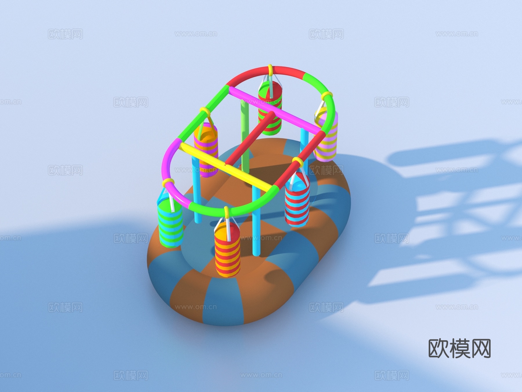 卡通玩具 儿童乐园转转乐 旋转木马3d模型