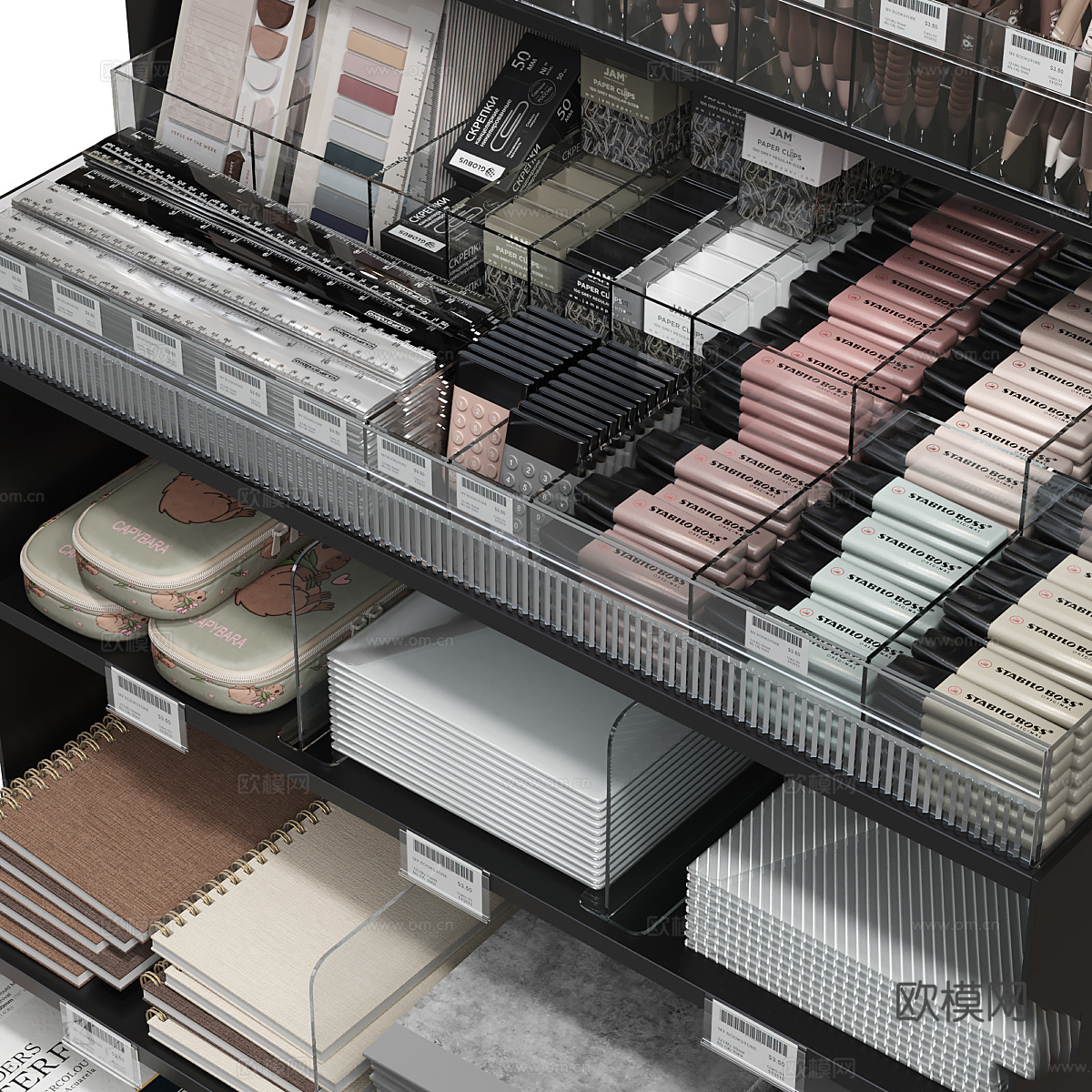 文具柜 文具 文具店3d模型
