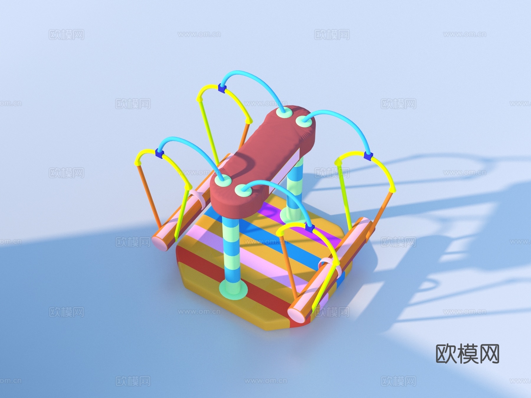 卡通玩具 儿童乐园转转乐 旋转木马3d模型