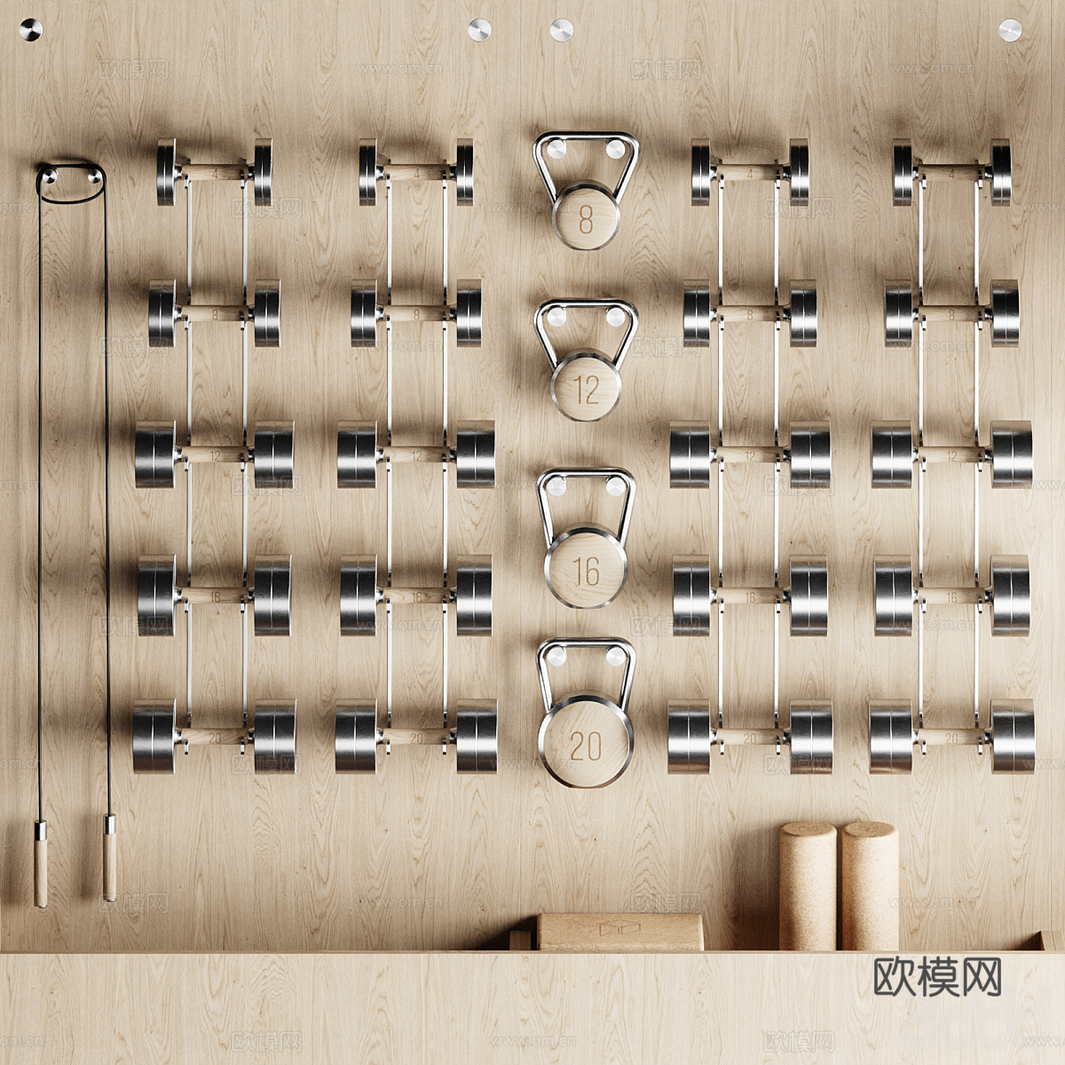 现代健身器材3d模型