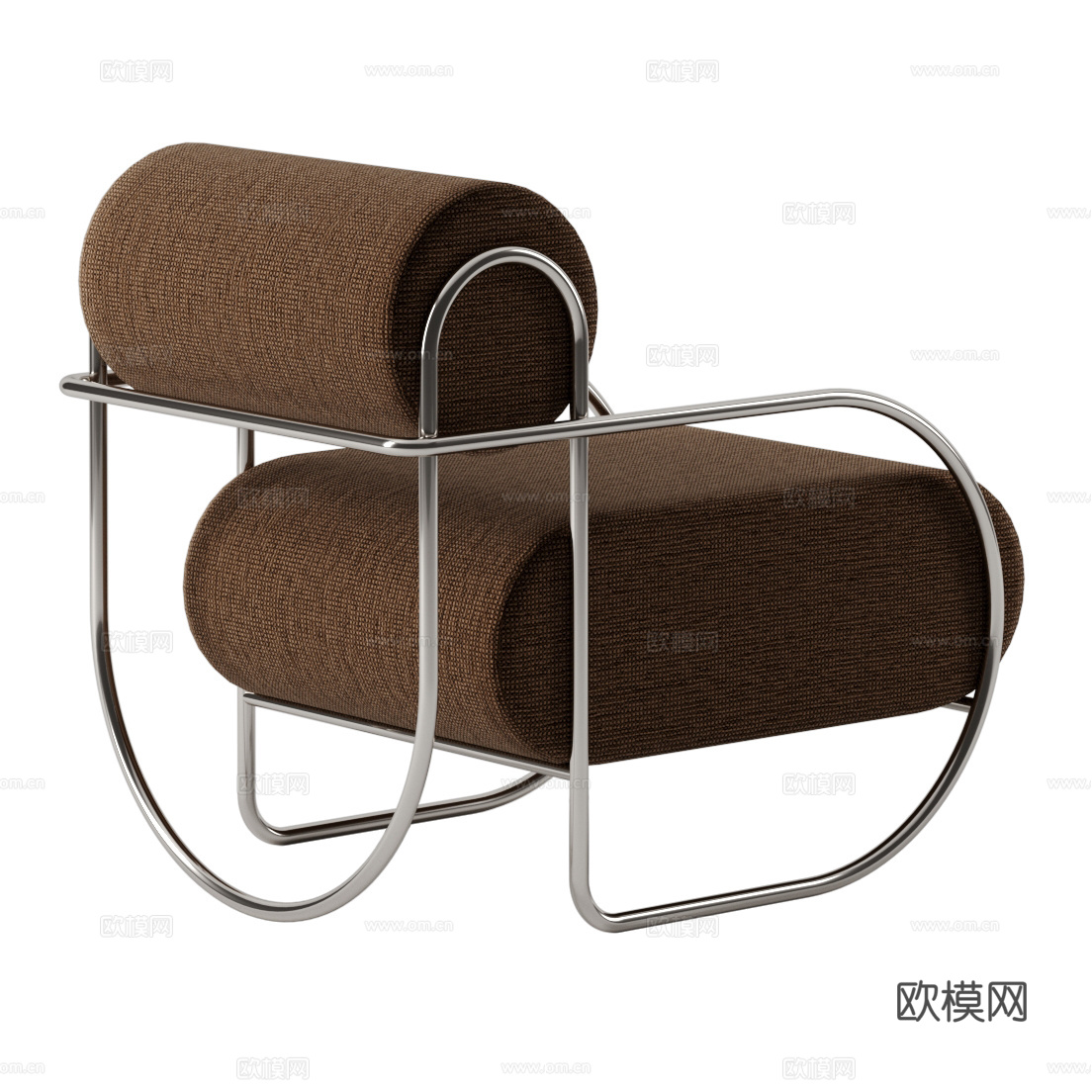 现代意式极简布艺休闲椅3d模型