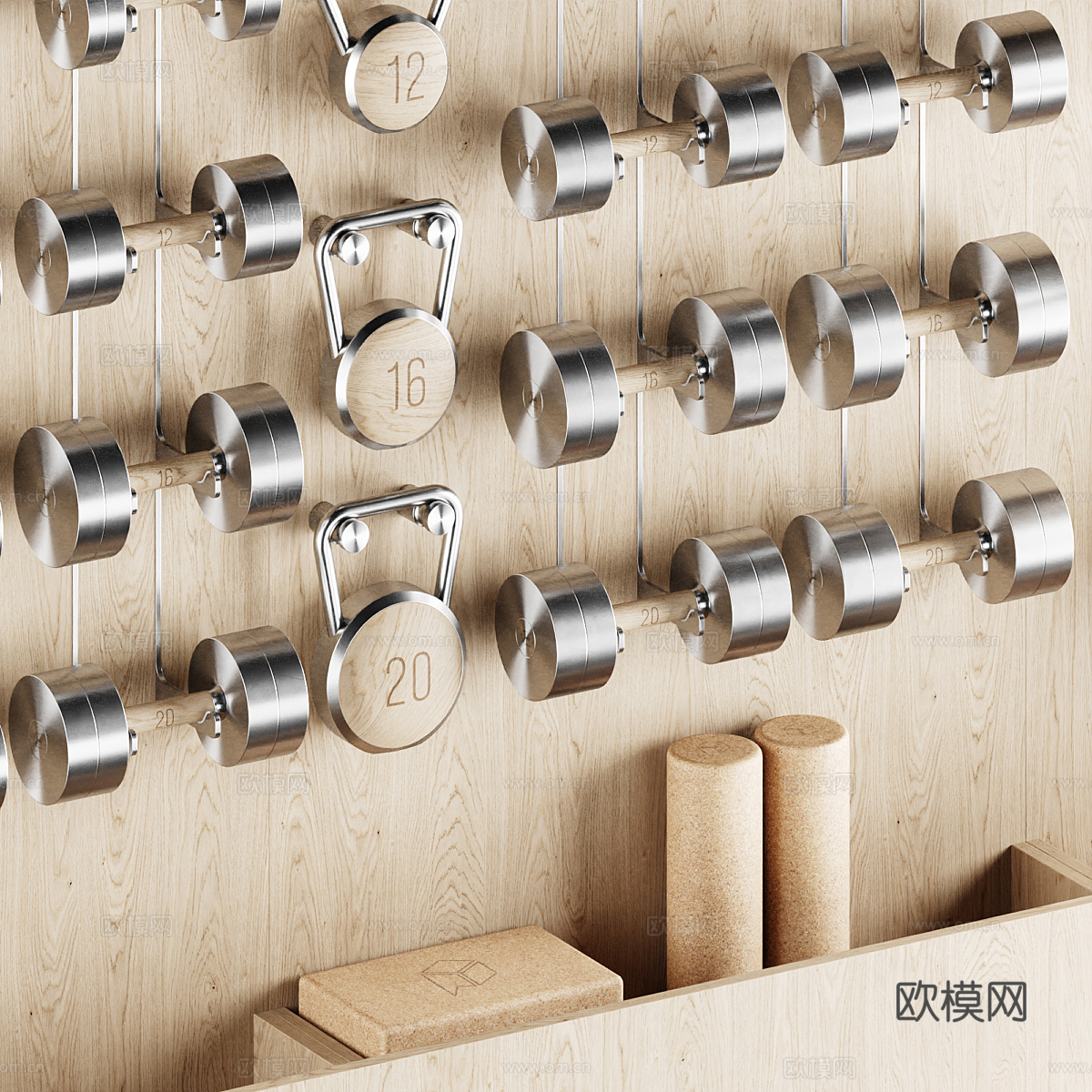 现代健身器材3d模型