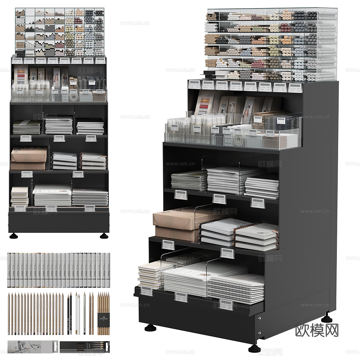 文具柜 文具 文具店3d模型