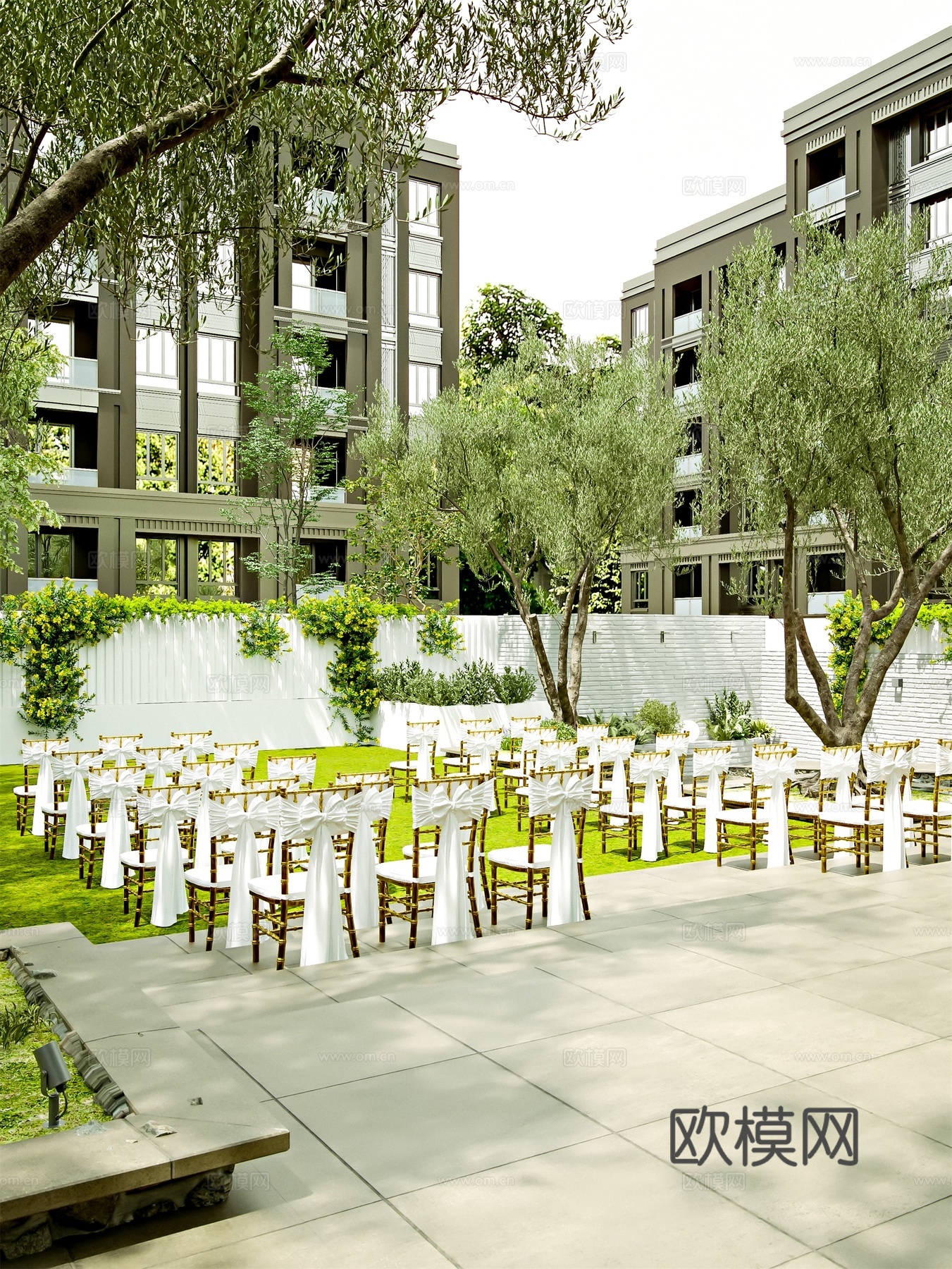 户外草坪婚礼场景3d模型3d模型