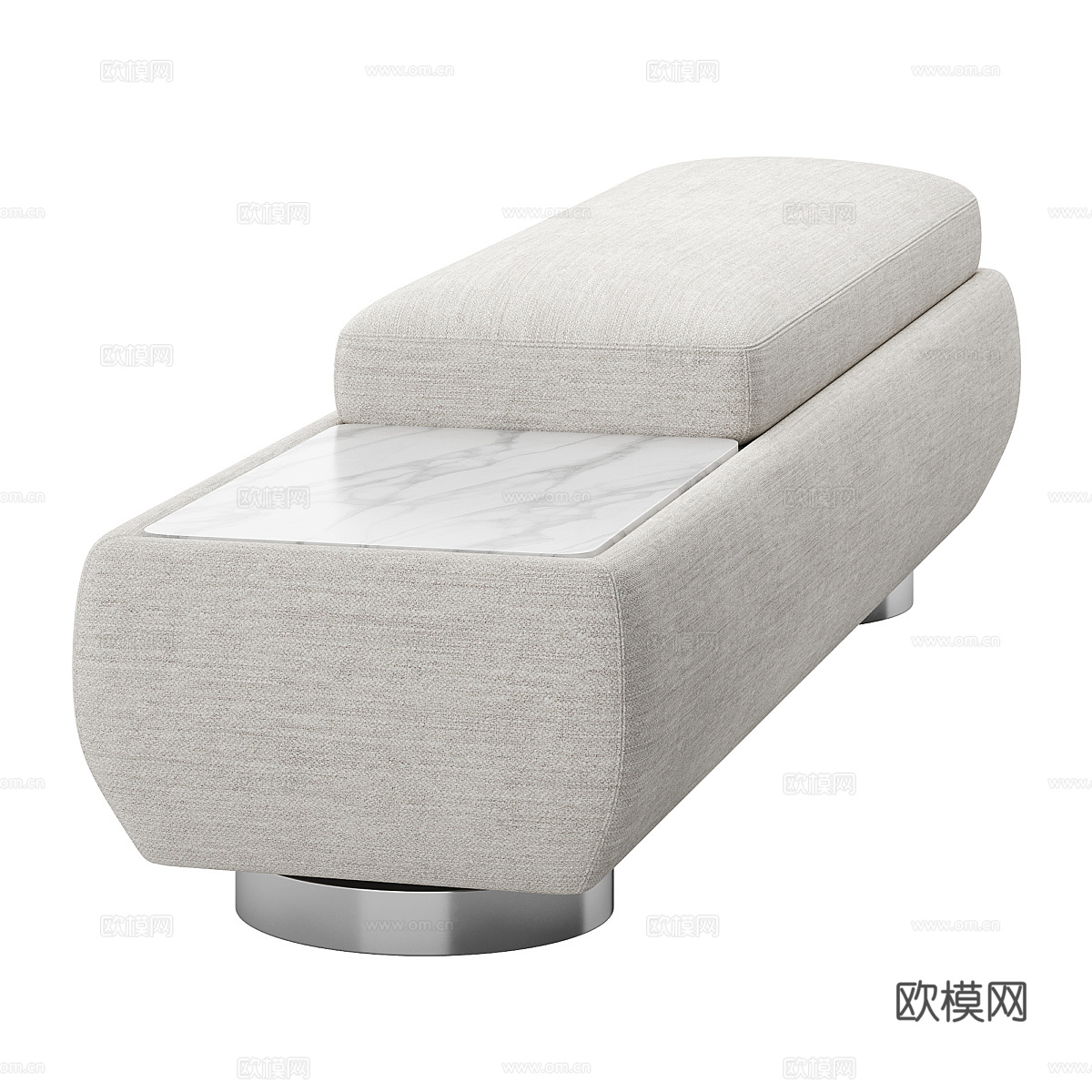 现代意式布艺长凳3d模型