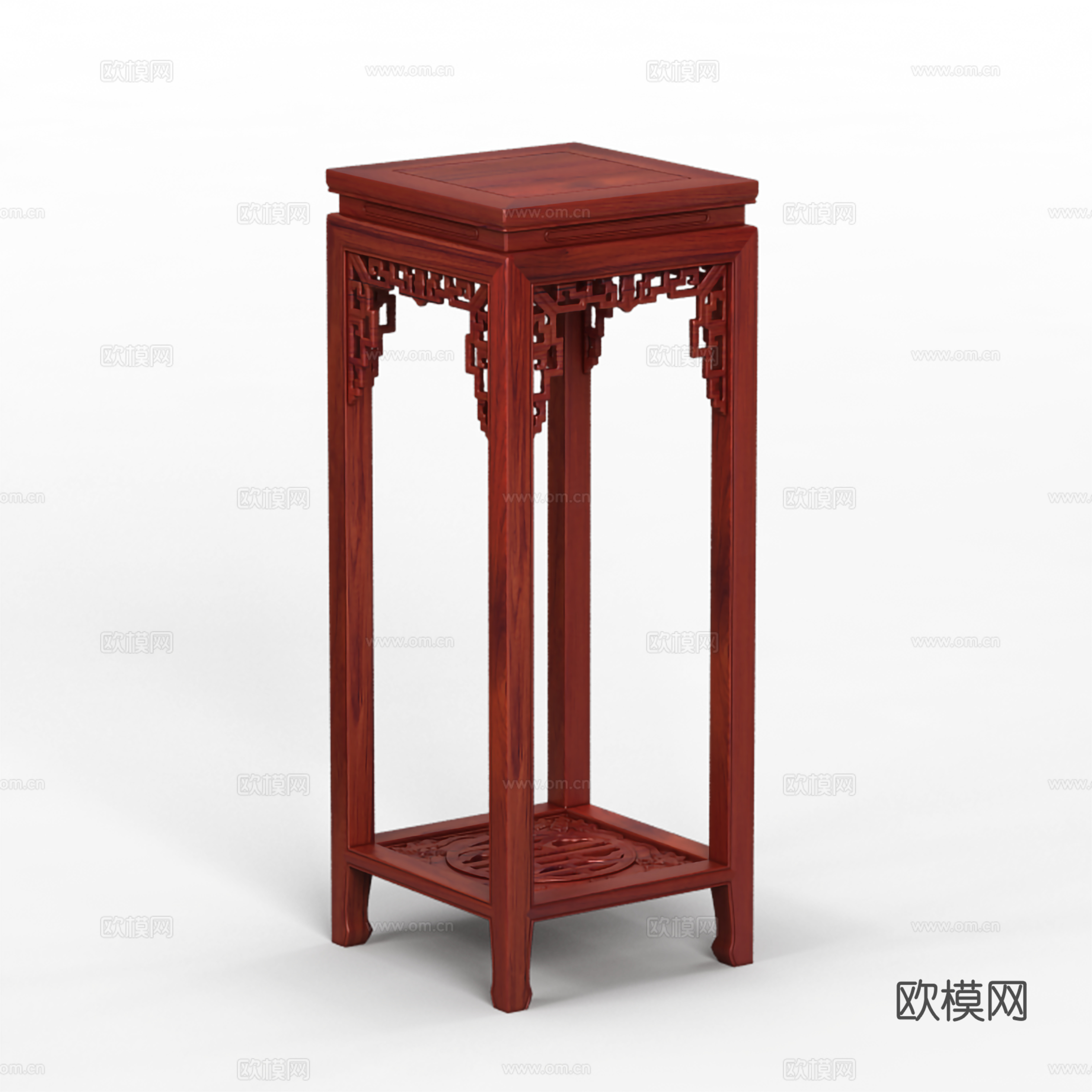 中式花架 实木红木3d模型