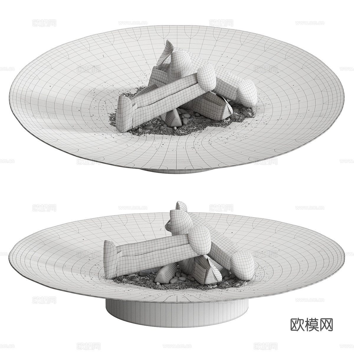 现代极简火盆 壁炉3d模型