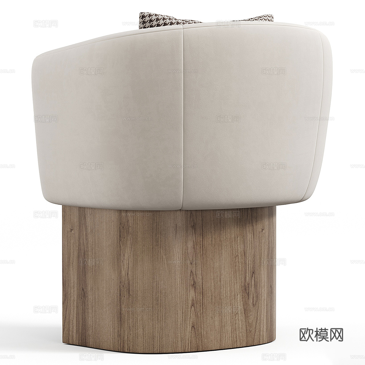 新中式轻奢布椅餐椅3d模型