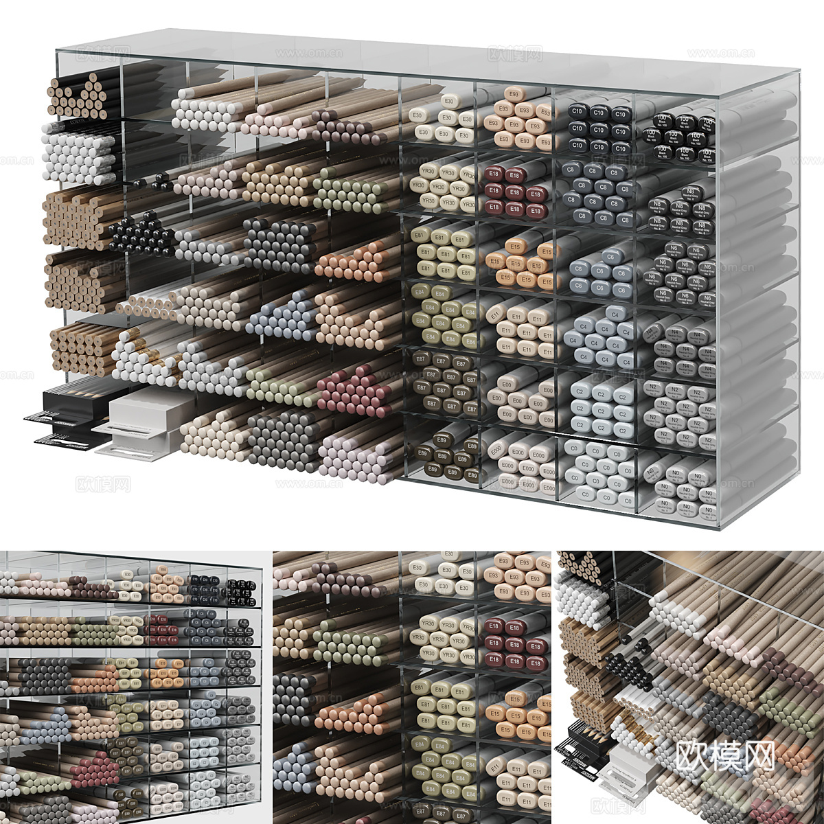 文具柜 文具 文具店3d模型
