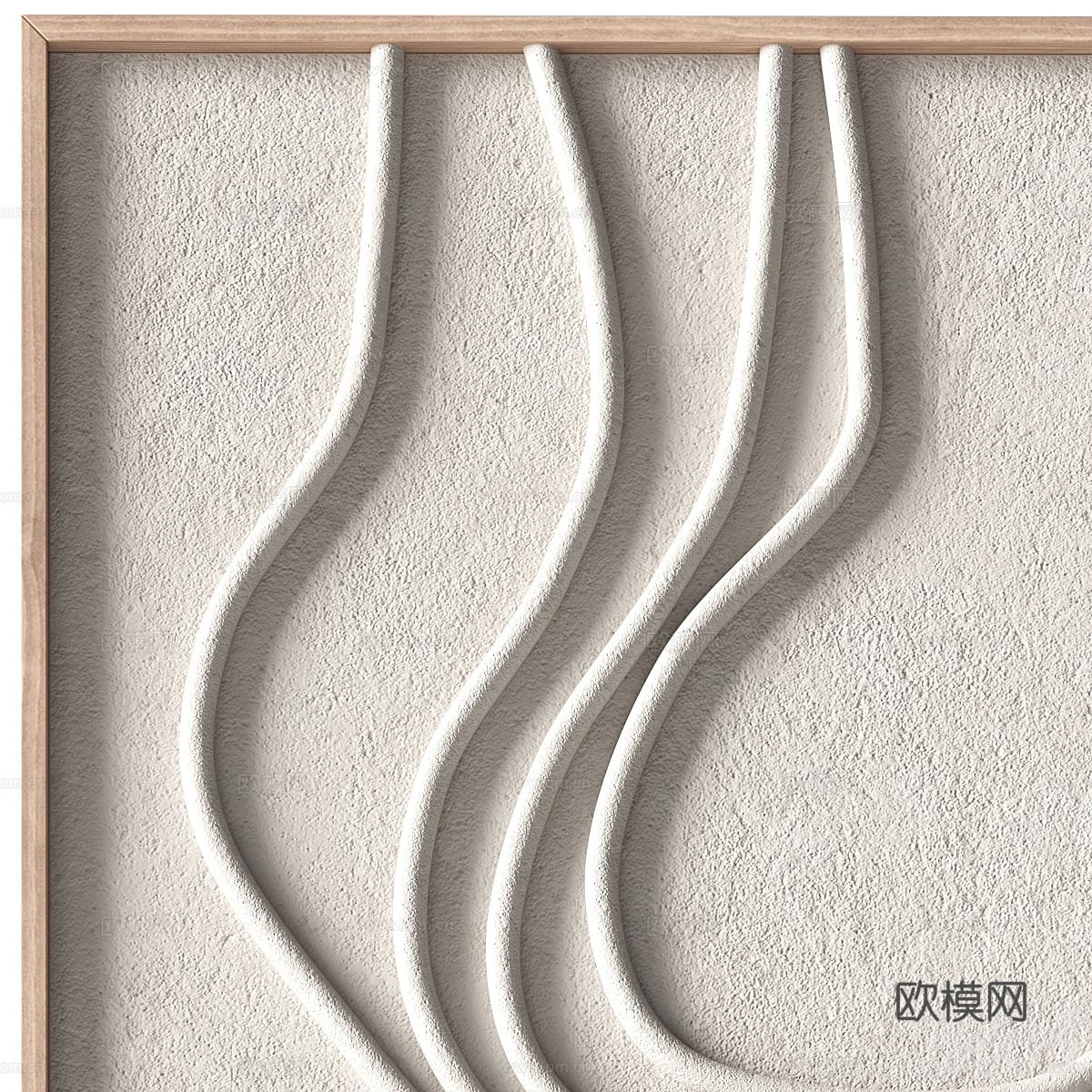 新中式侘寂装饰挂画3d模型