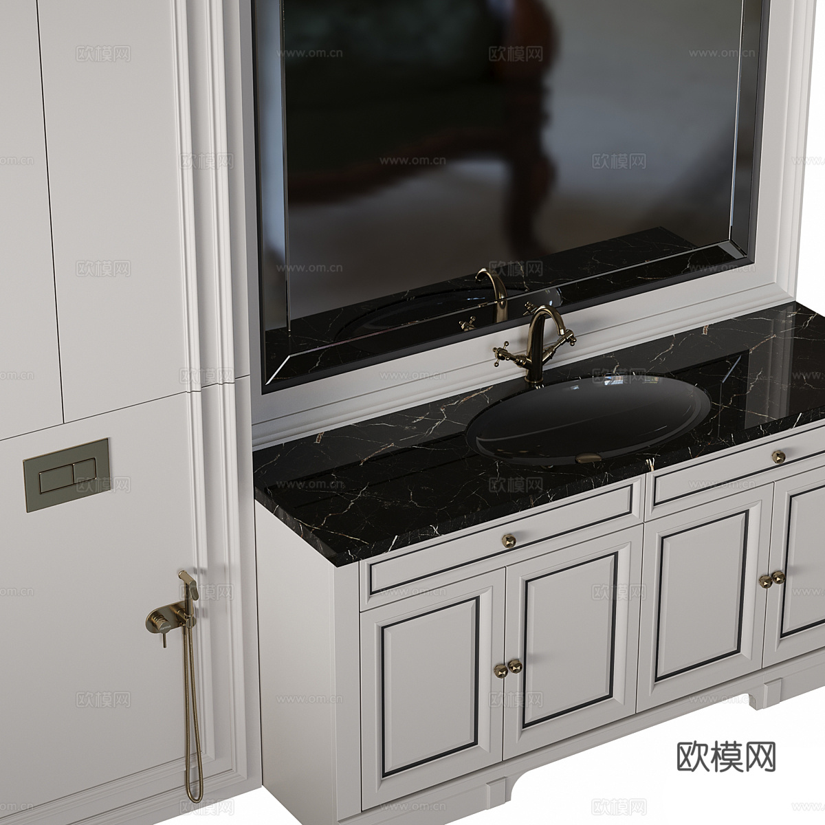现代轻奢浴室柜3d模型