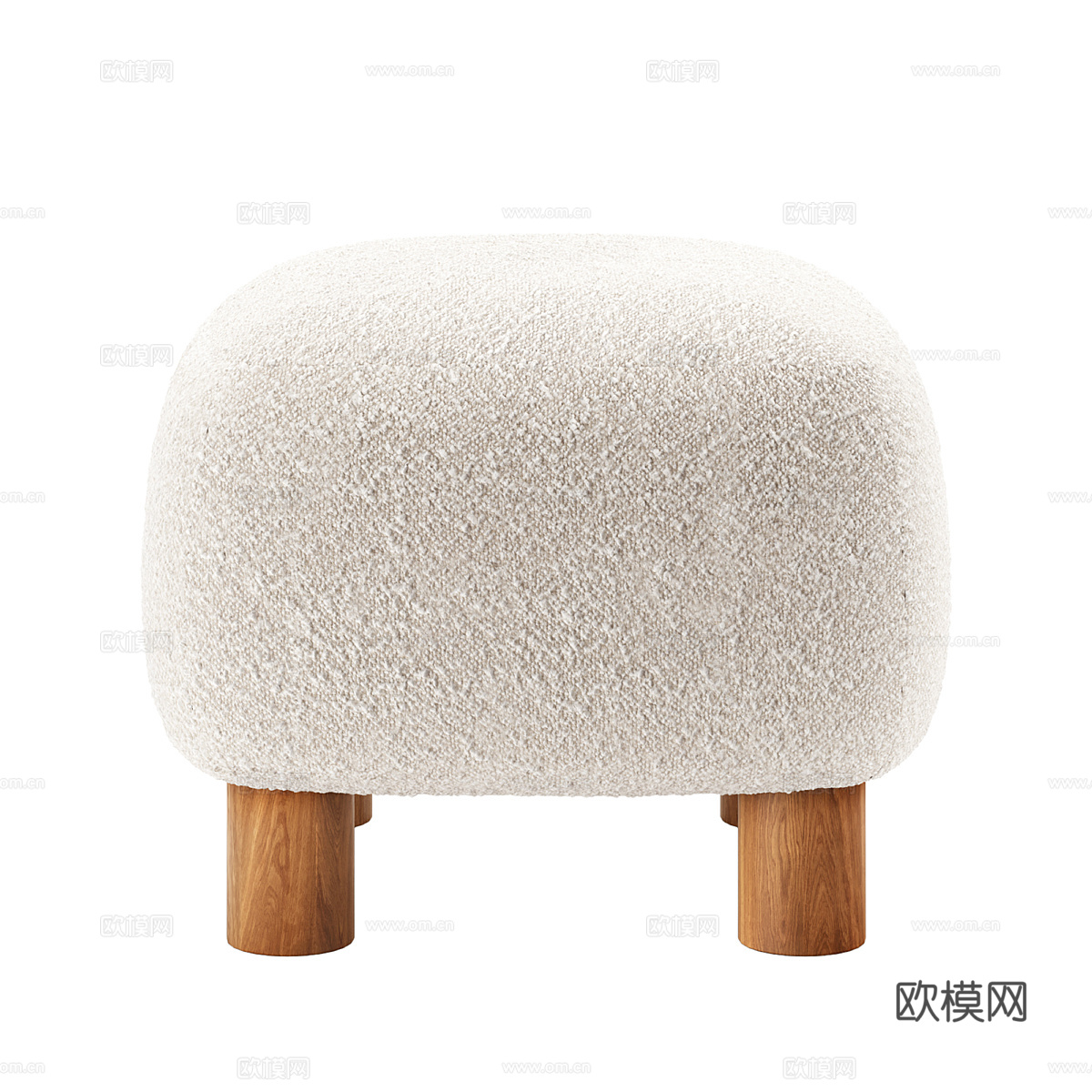 现代奶油风布艺凳子3d模型