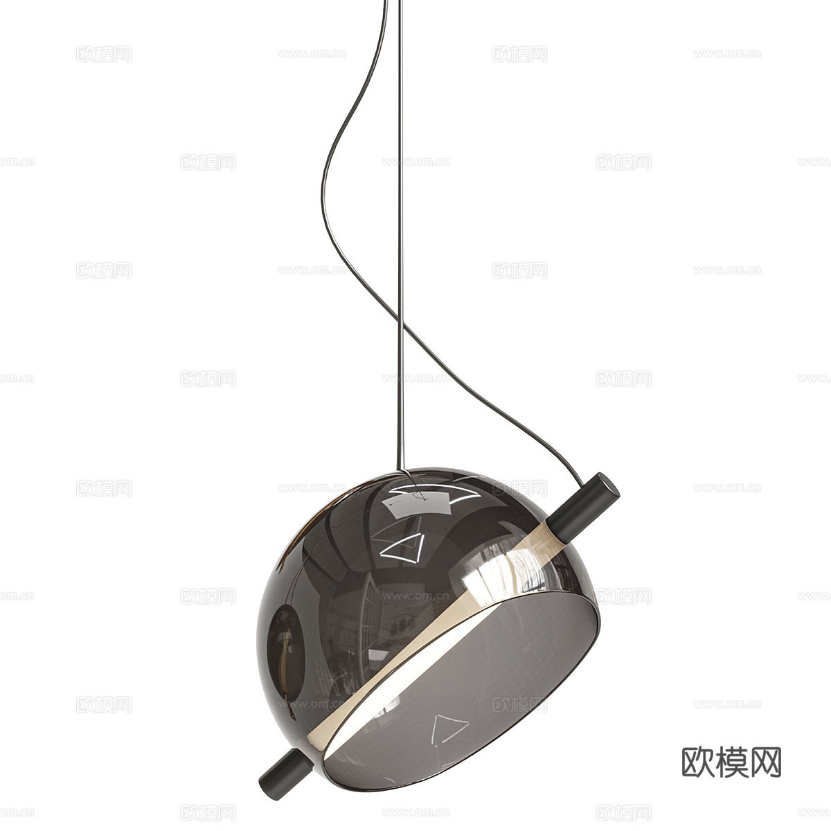 现代轻奢极简装饰吊线灯3d模型