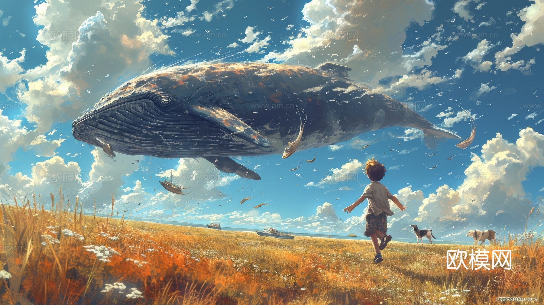 儿童房卡通壁纸壁画